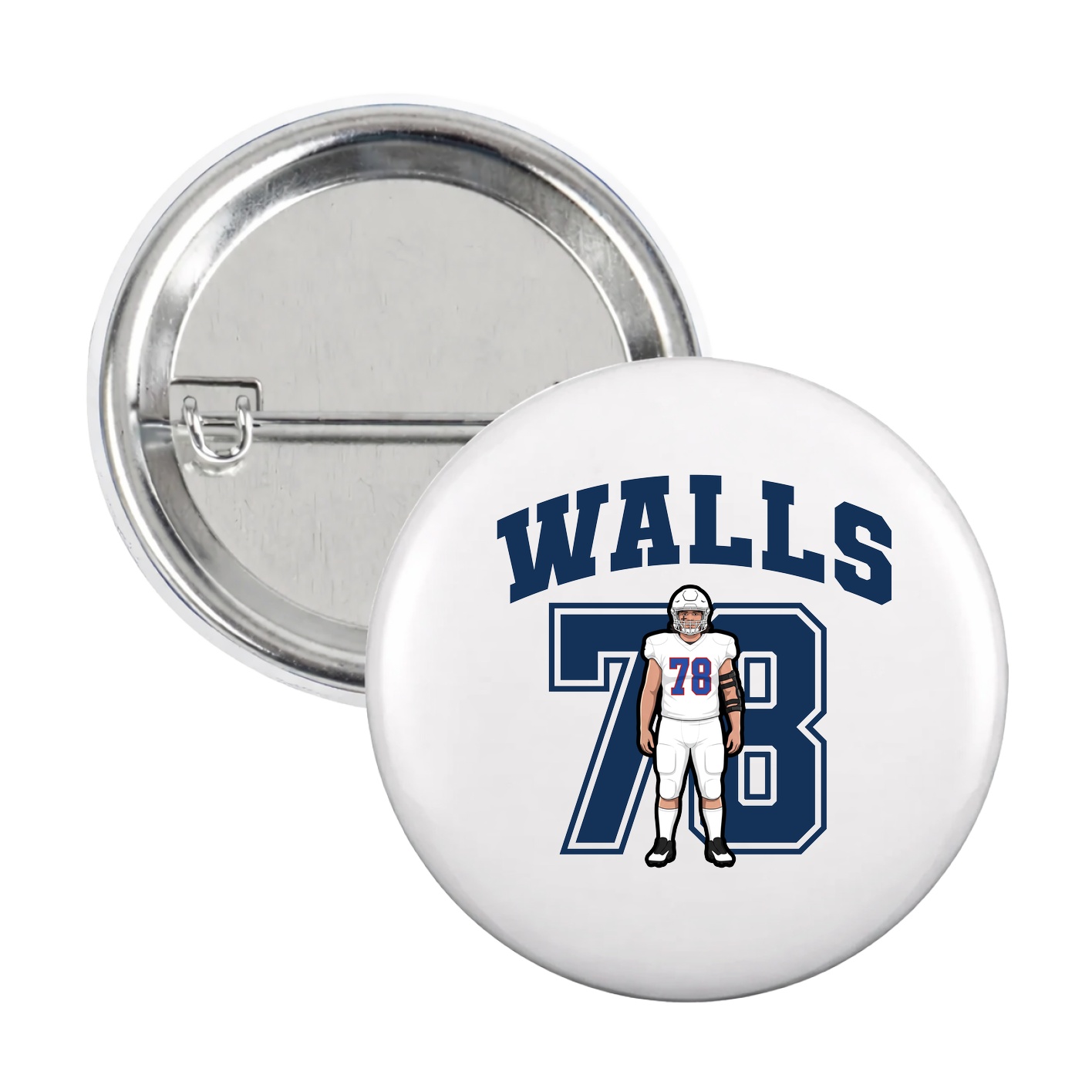 Game Day Button — Number in White