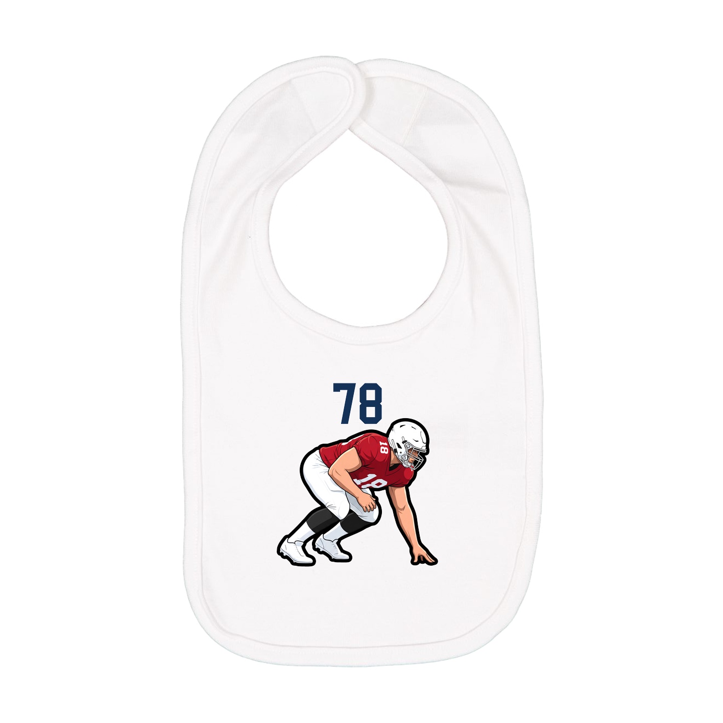 Infant Bib — Number Top in White