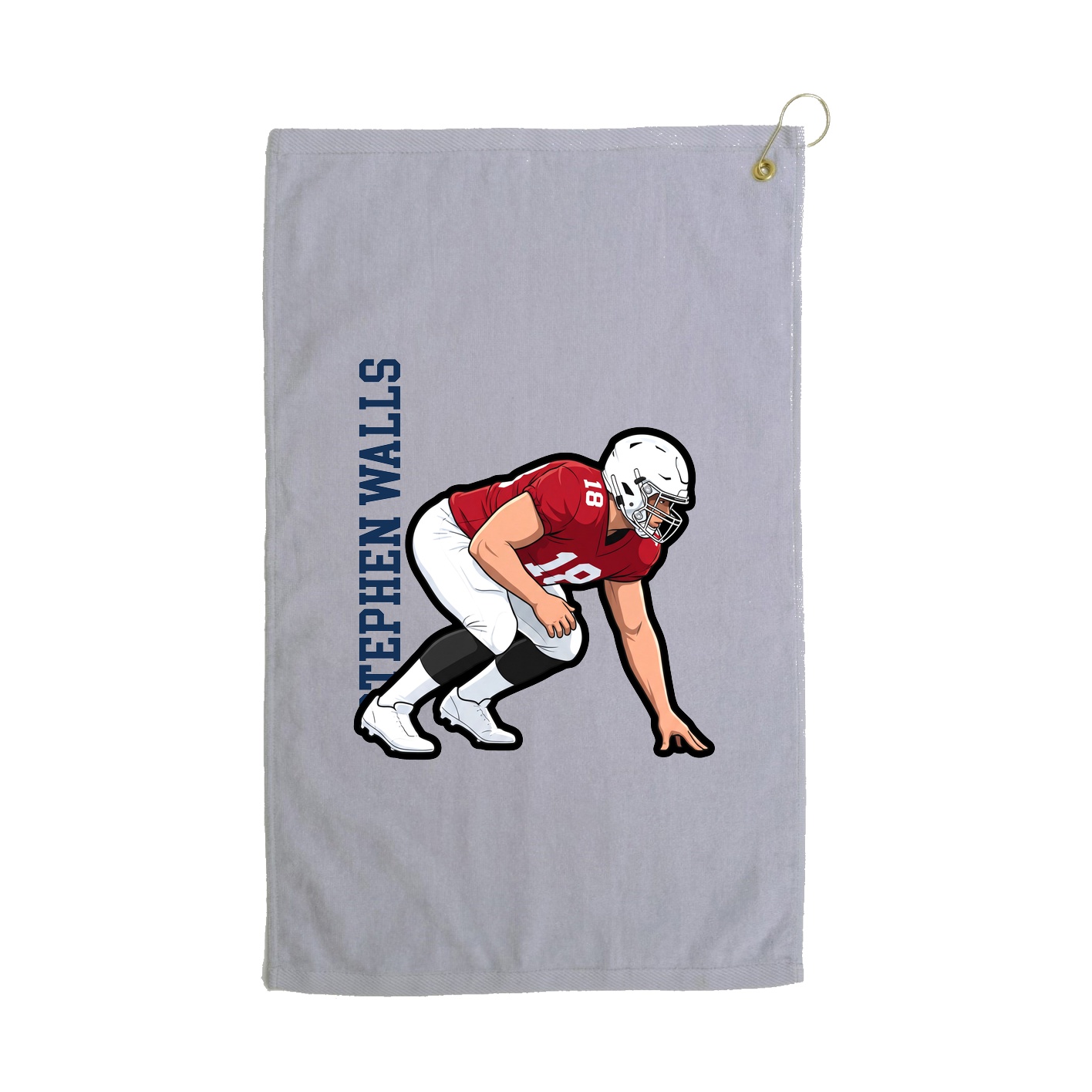 Golf Towel — Name Vertical in Grey