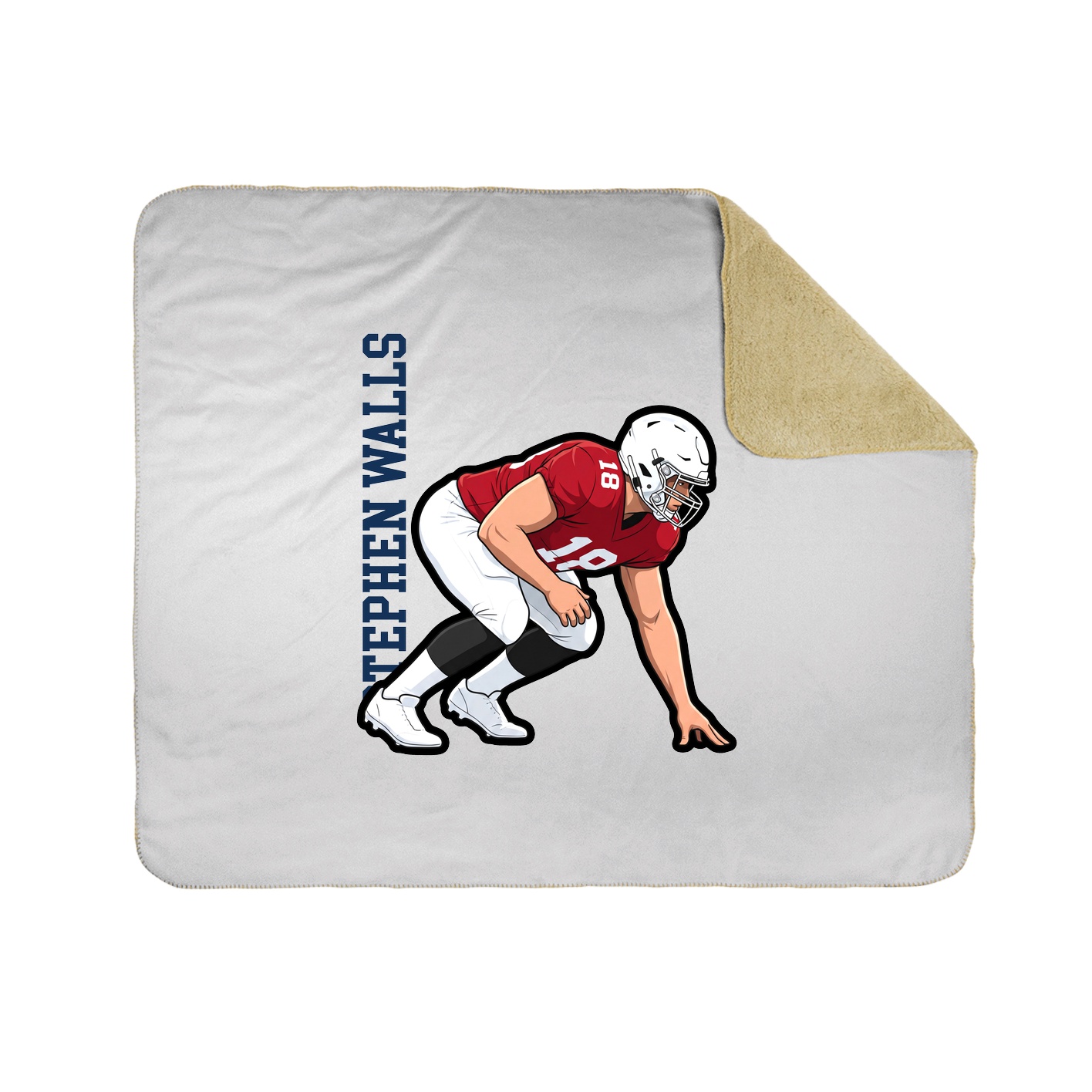 Throw Blanket — Name Vertical in White