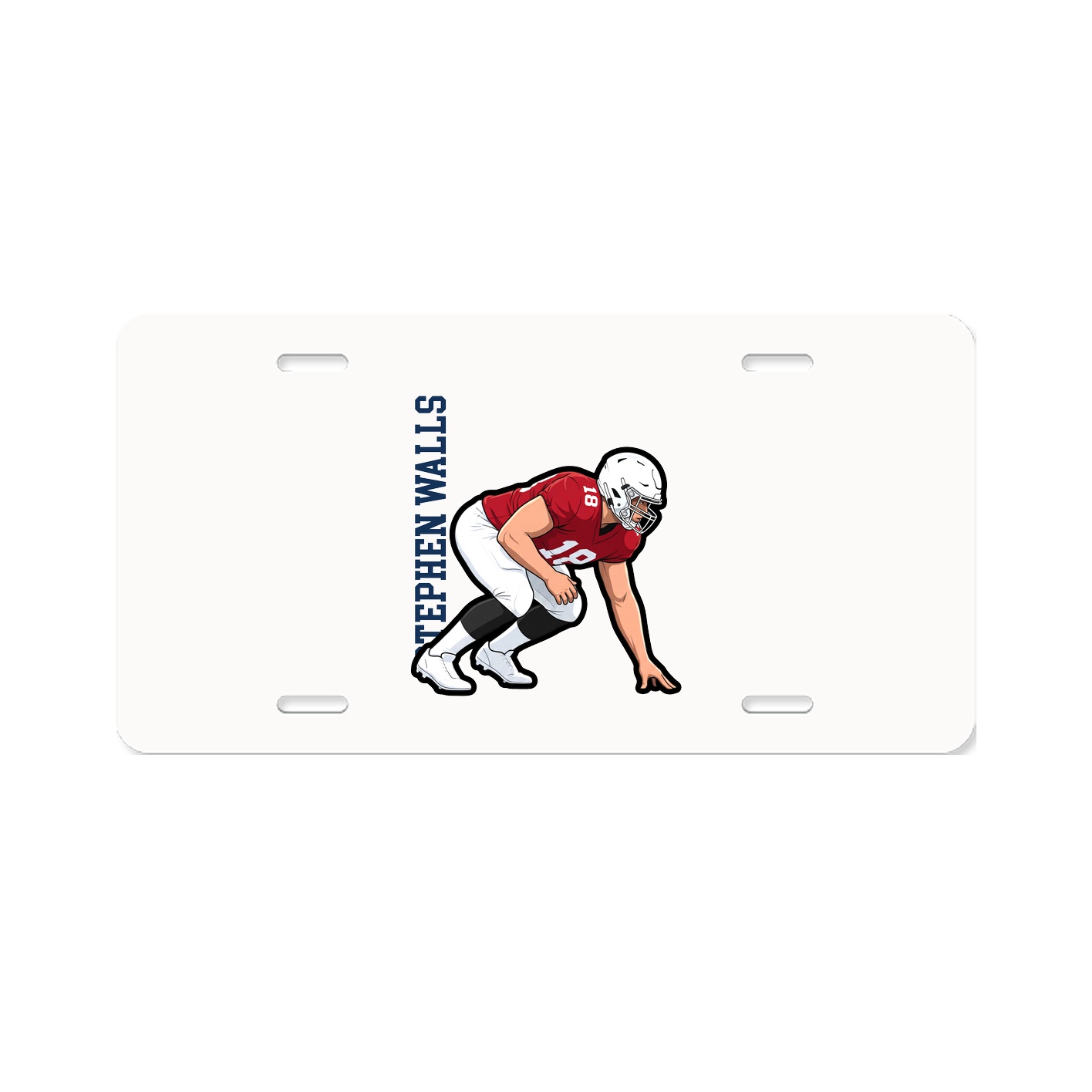 License Plate — Name Vertical in Classic