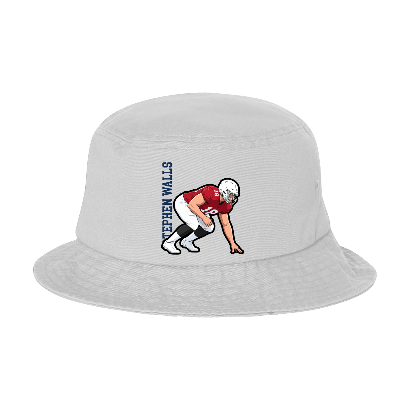 Bucket Cap — Name Vertical in White