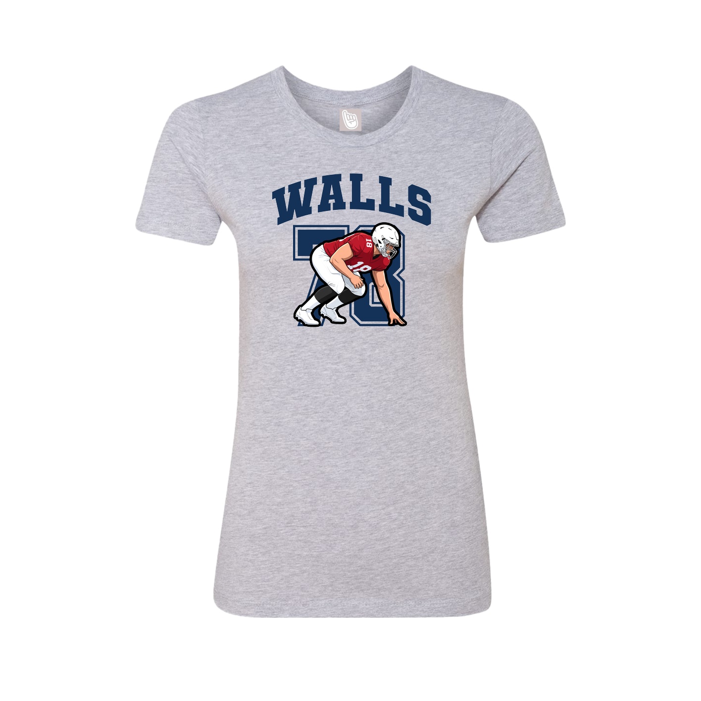 Fitted Women's Tee — Number in Grey