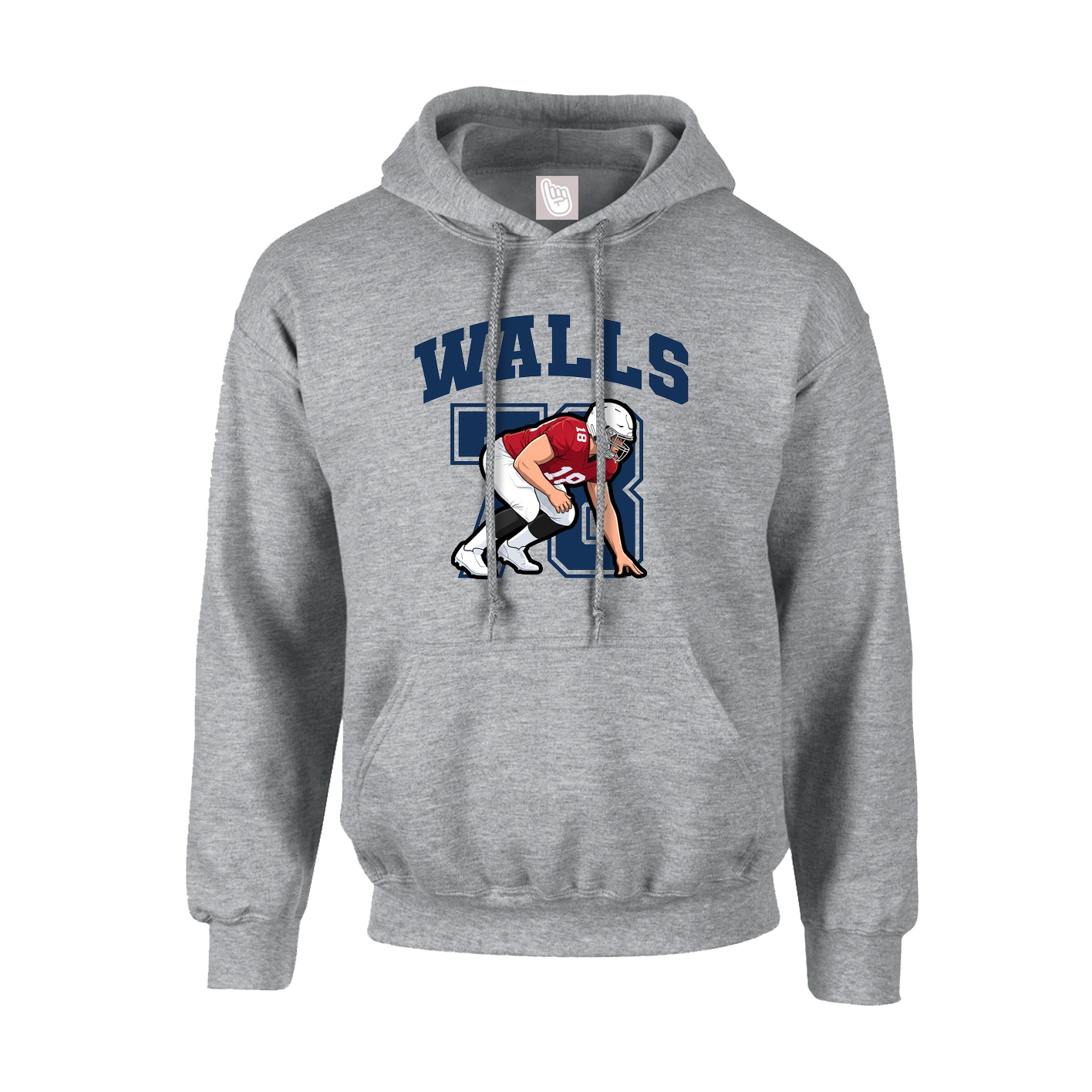 Youth Hoodie — Number in Grey