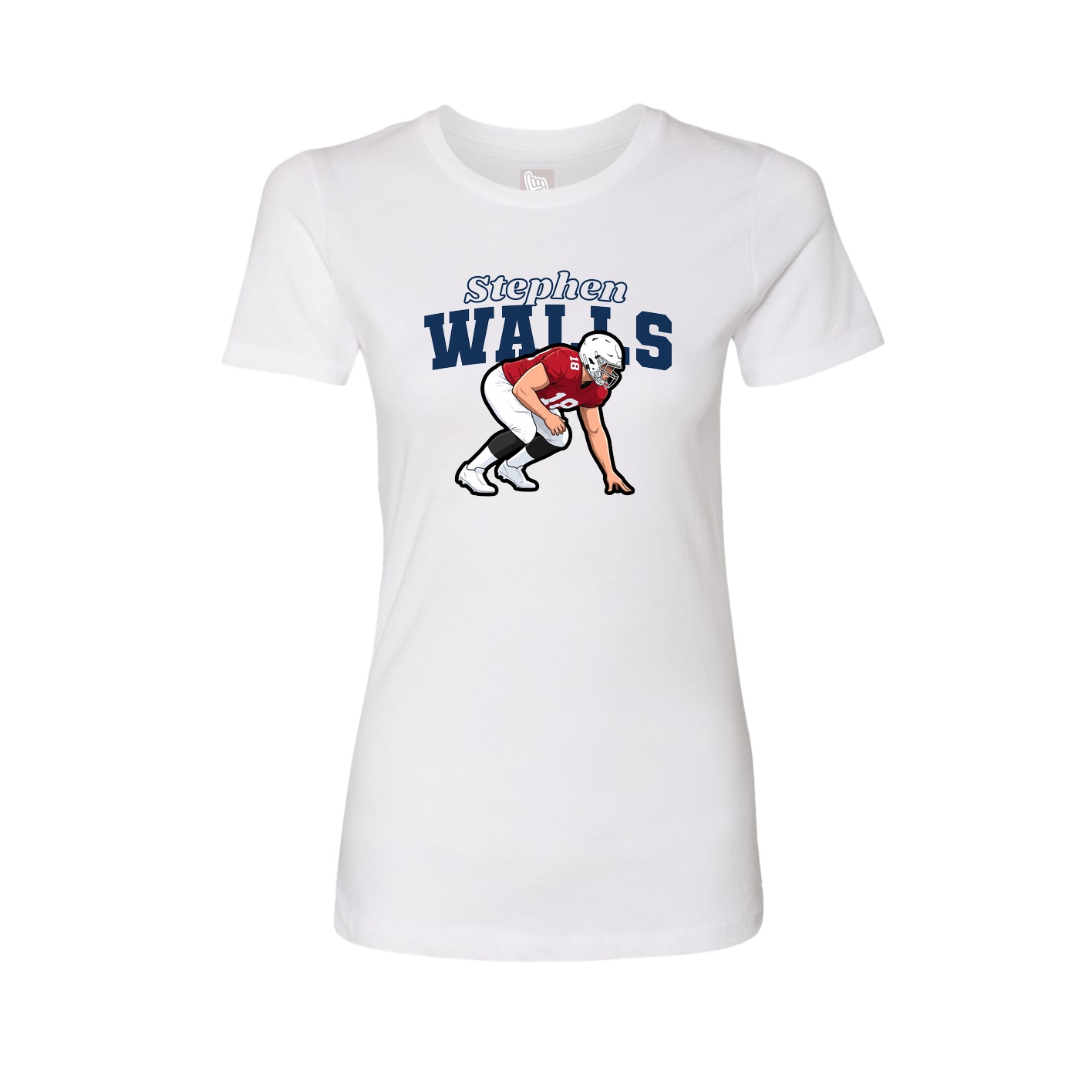 Fitted Women's Tee — Name Arch in White