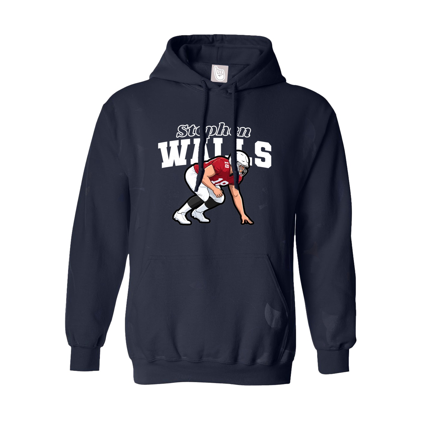 Youth Hoodie — Name Arch in Navy