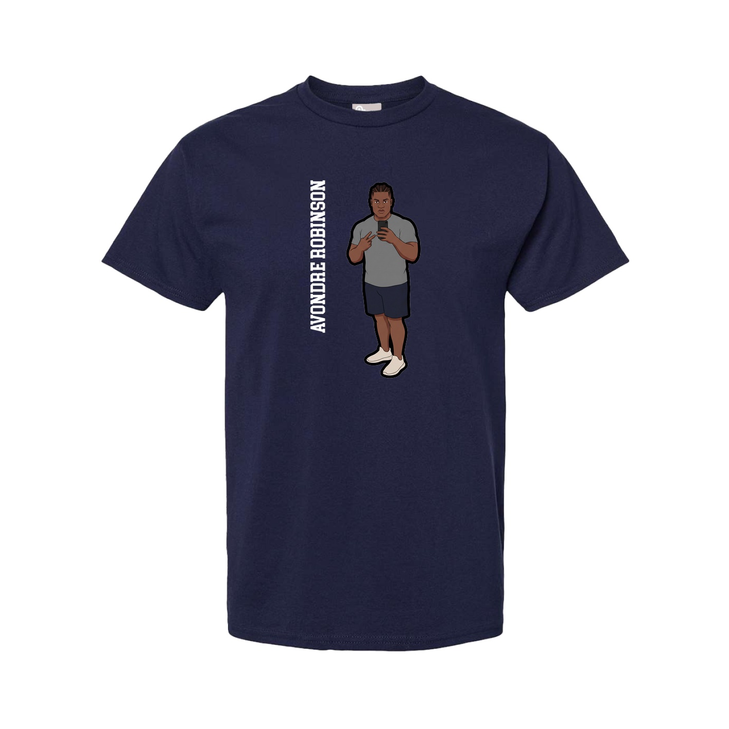 Tee — Name Vertical in Navy