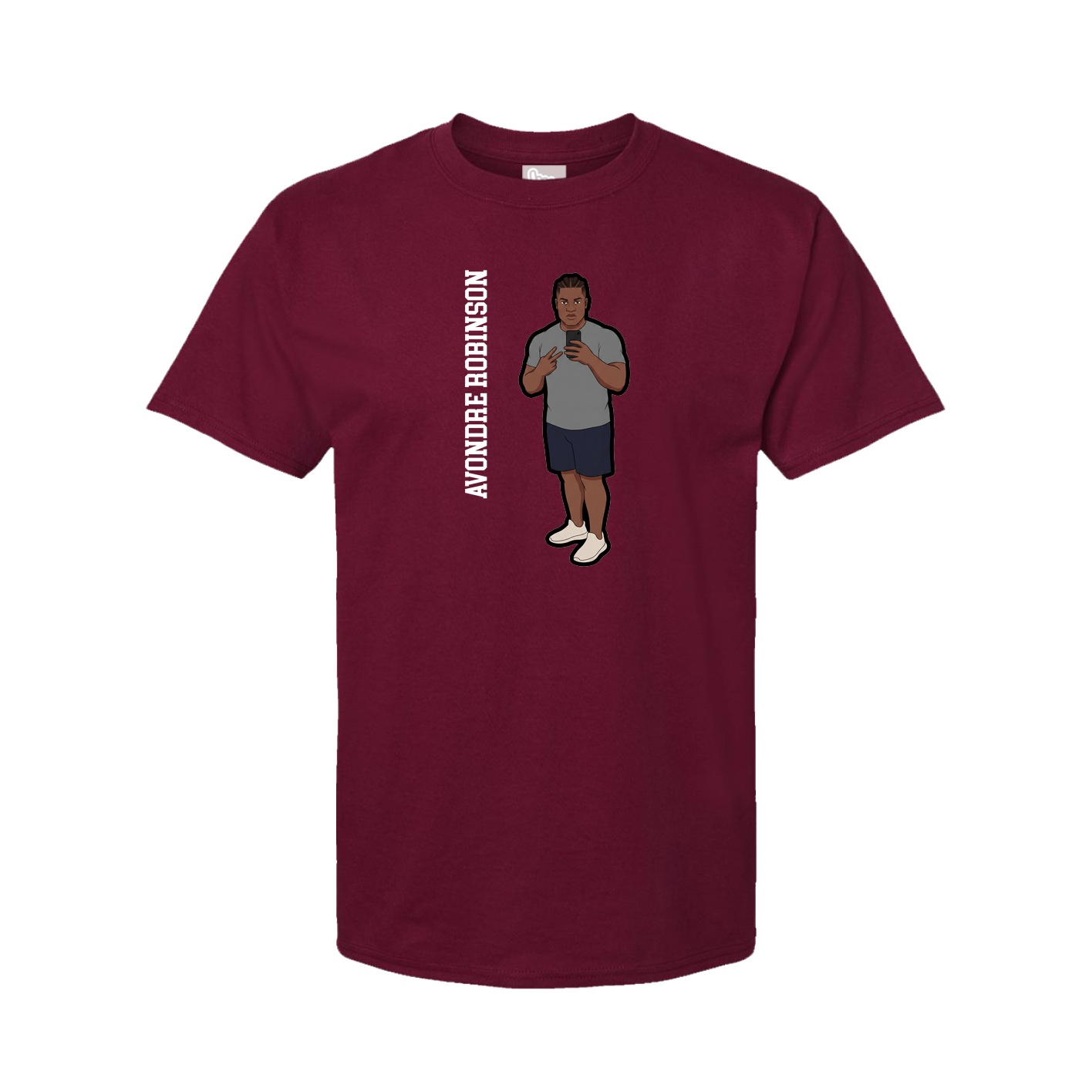 Youth Tee — Name Vertical in Cardinal