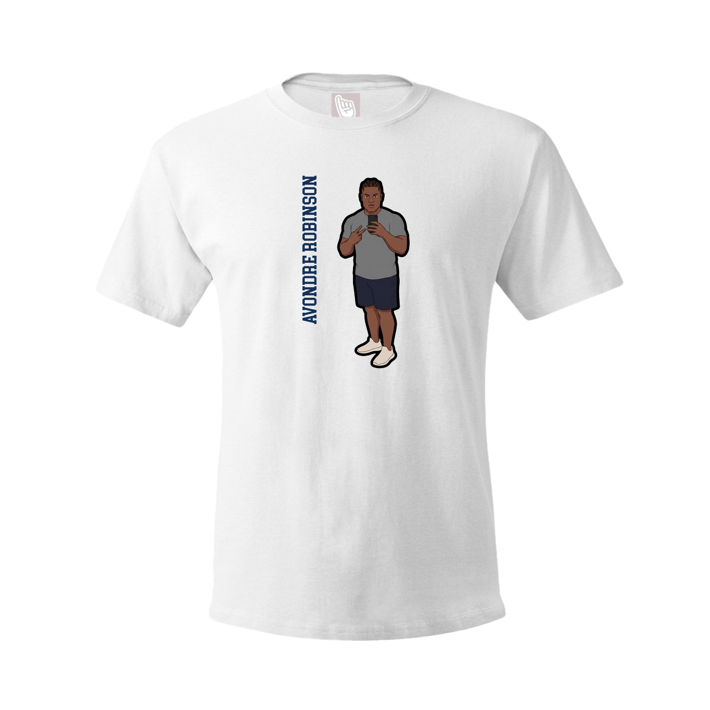 Youth Tee — Name Vertical in White