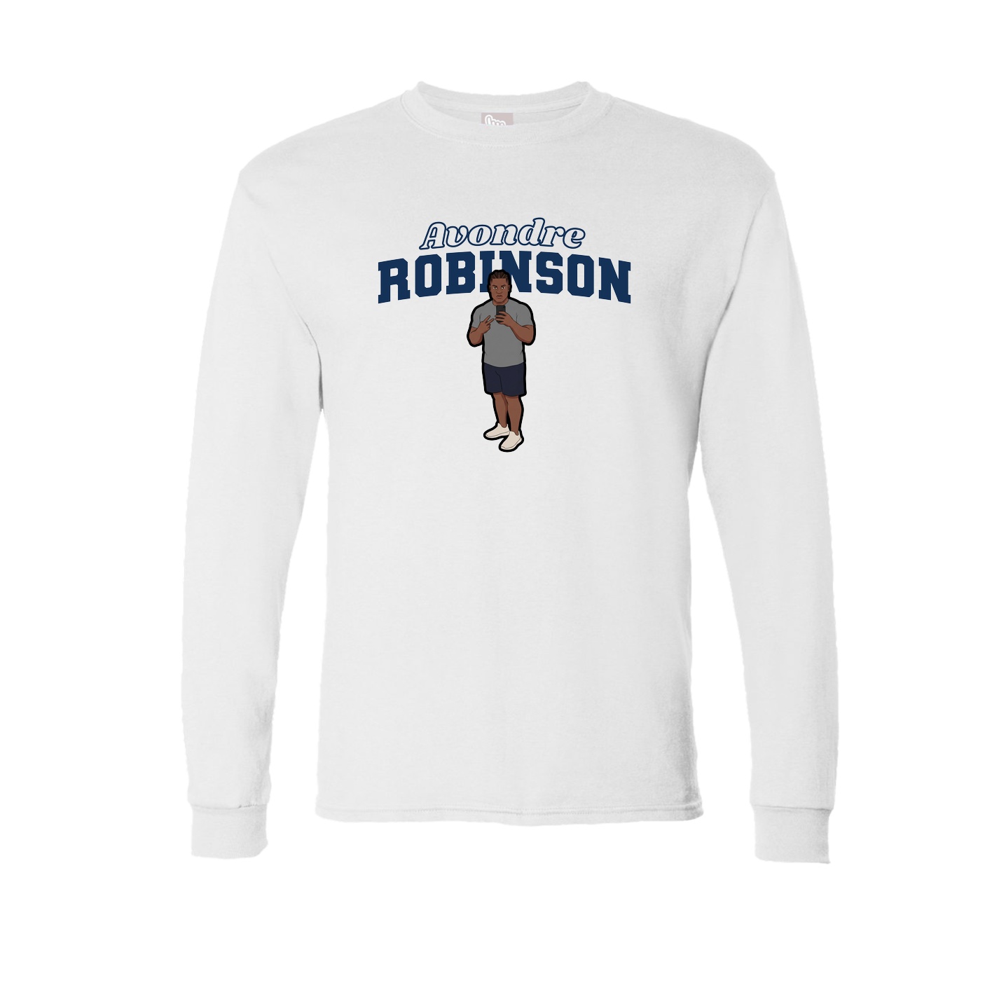 Long Sleeve Tee — Name Arch in White