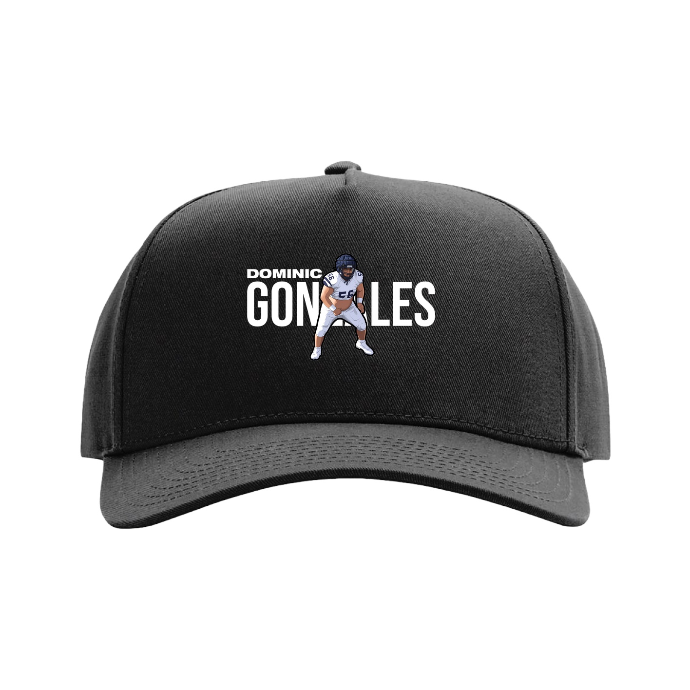 Full Fabric Five-Panel Champ Cap — Player Name in Black