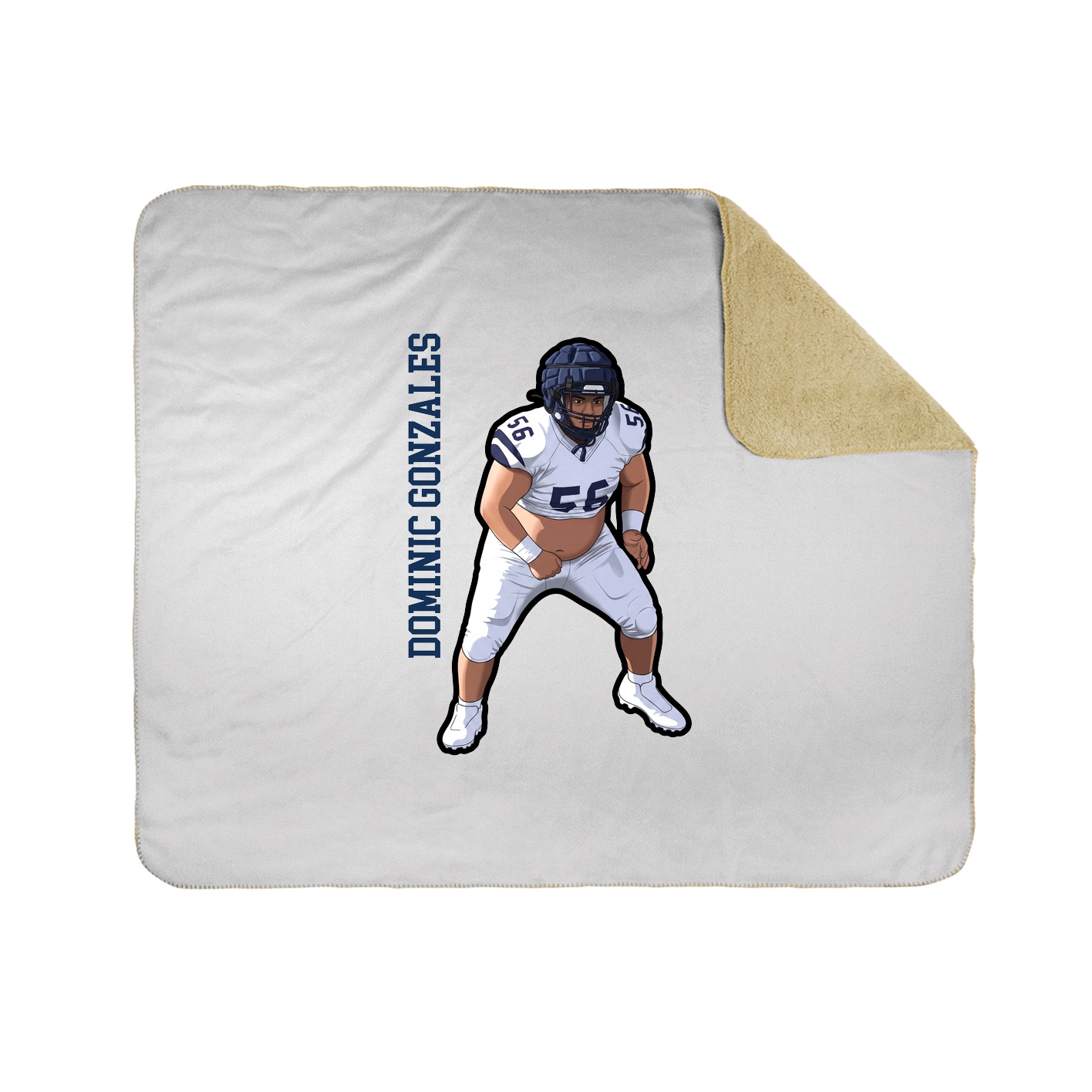 Throw Blanket — Name Vertical in White