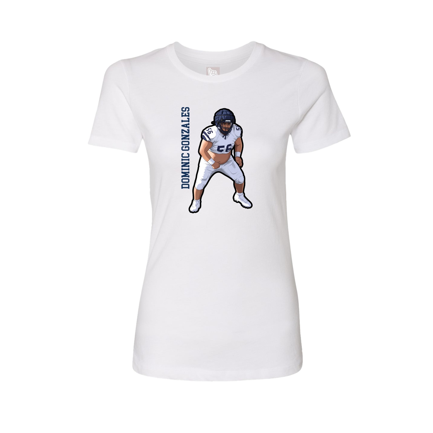 Fitted Women's Tee — Name Vertical in White