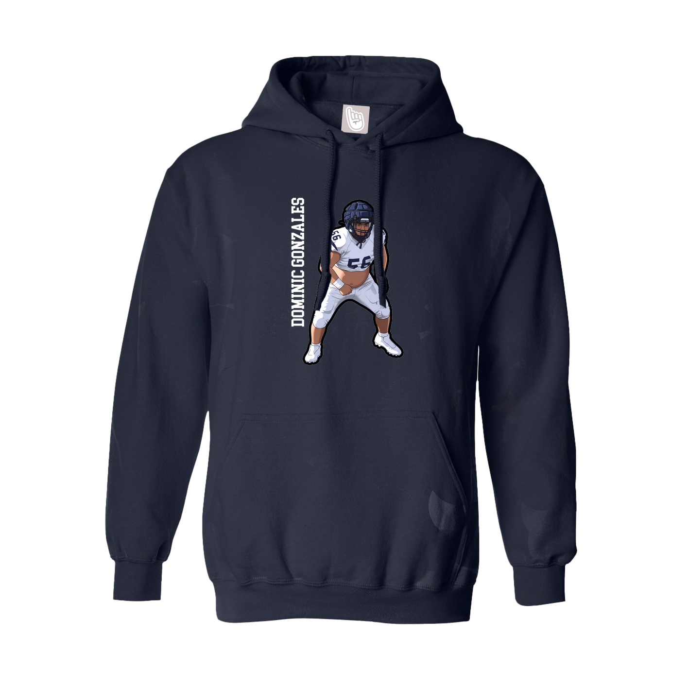 Youth Hoodie — Name Vertical in Navy