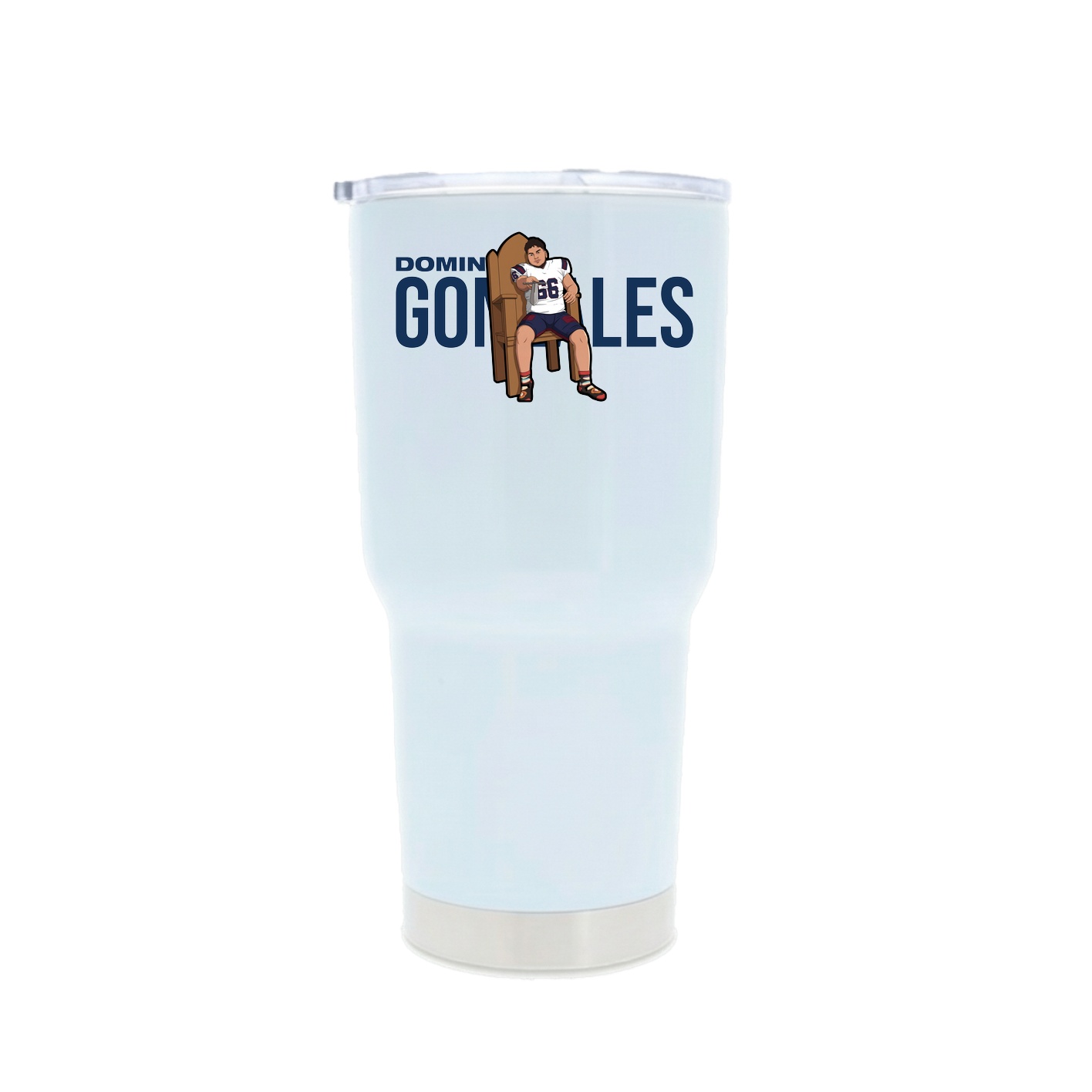 30oz Stainless Steel Tumbler — Player Name in White