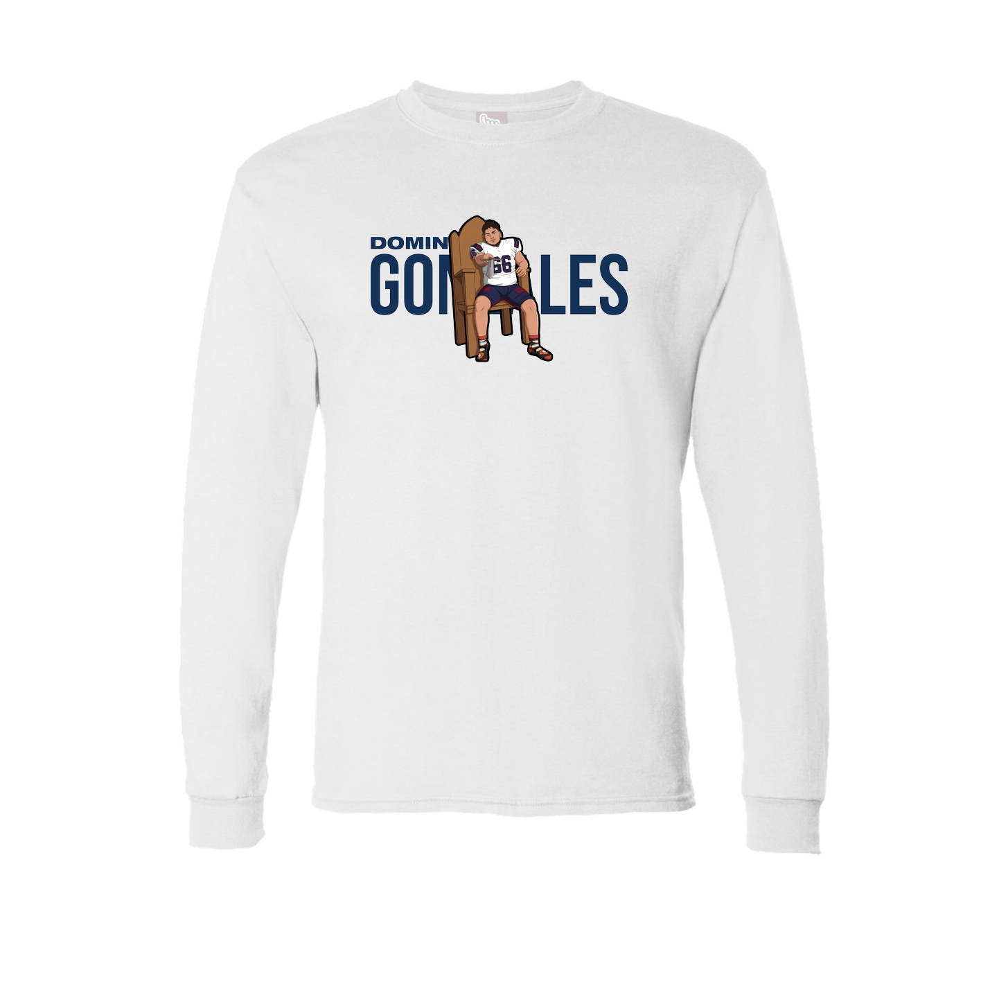 Long Sleeve Tee — Player Name in White