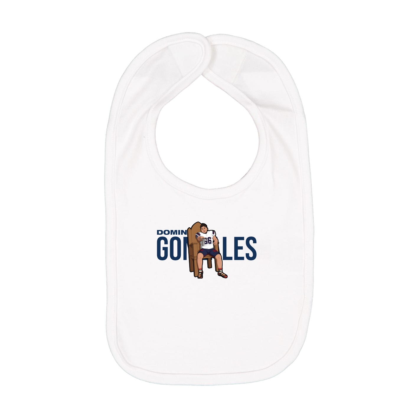 Infant Bib — Player Name in White