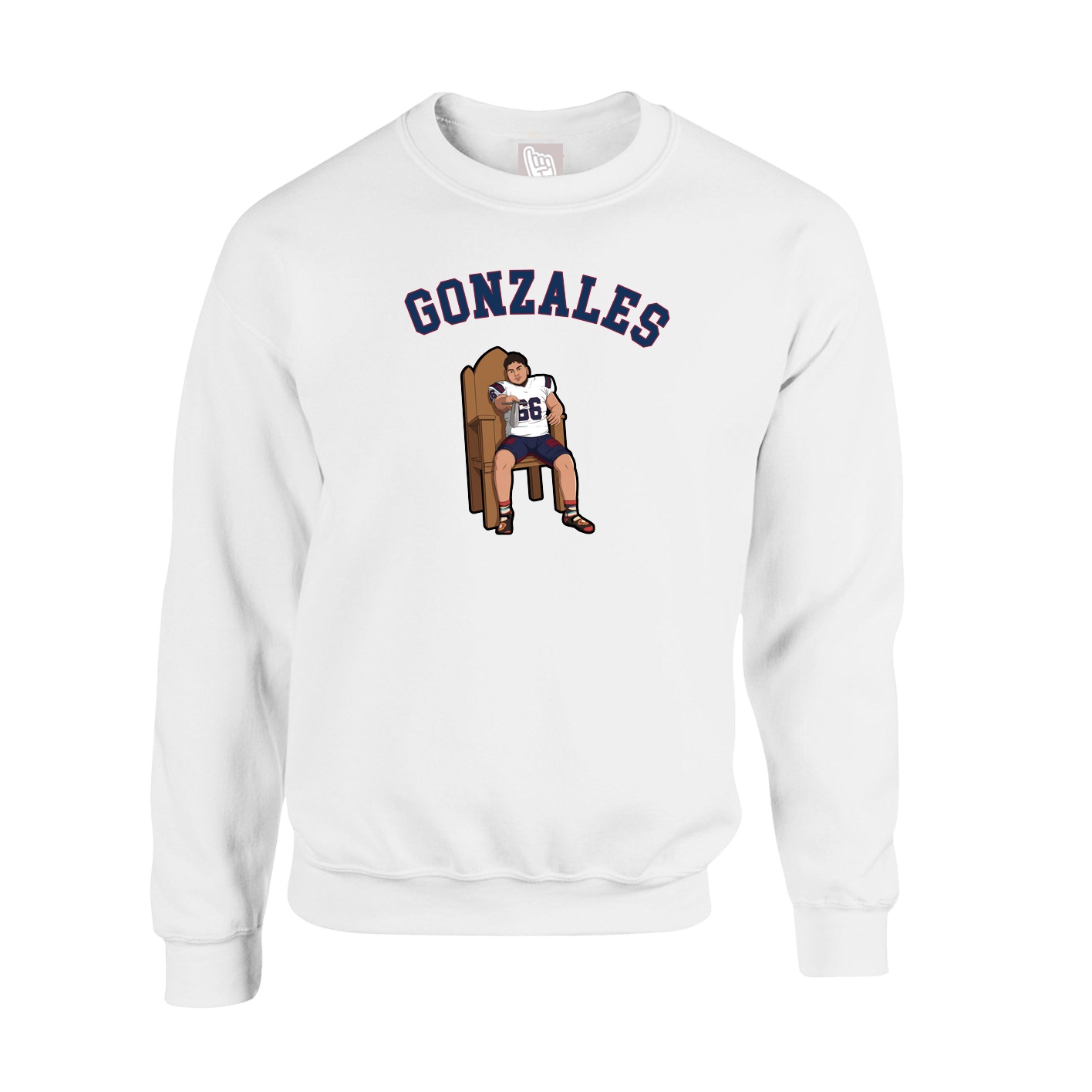 Fleece Crew — Shirsey Arch in White