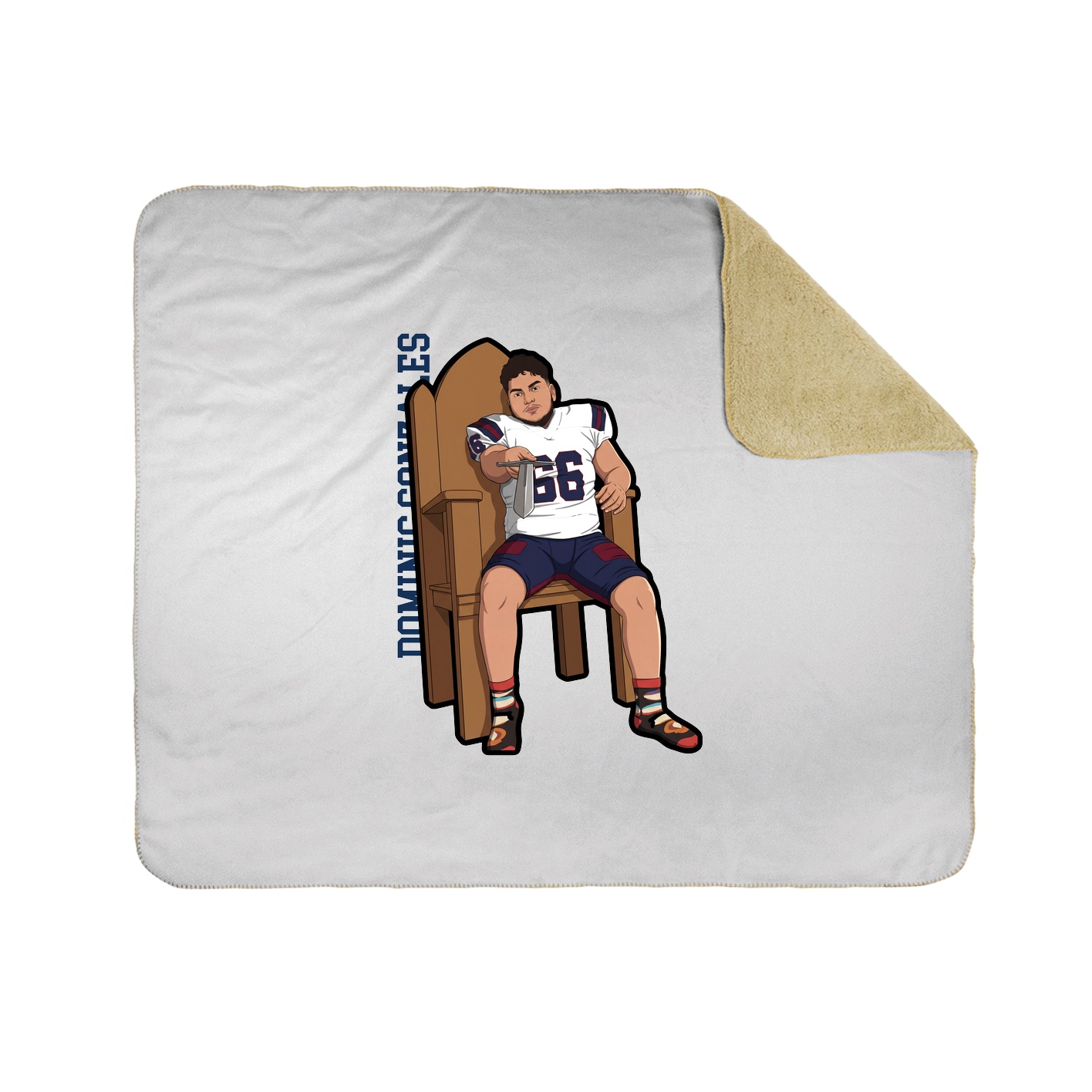 Throw Blanket — Name Vertical in White