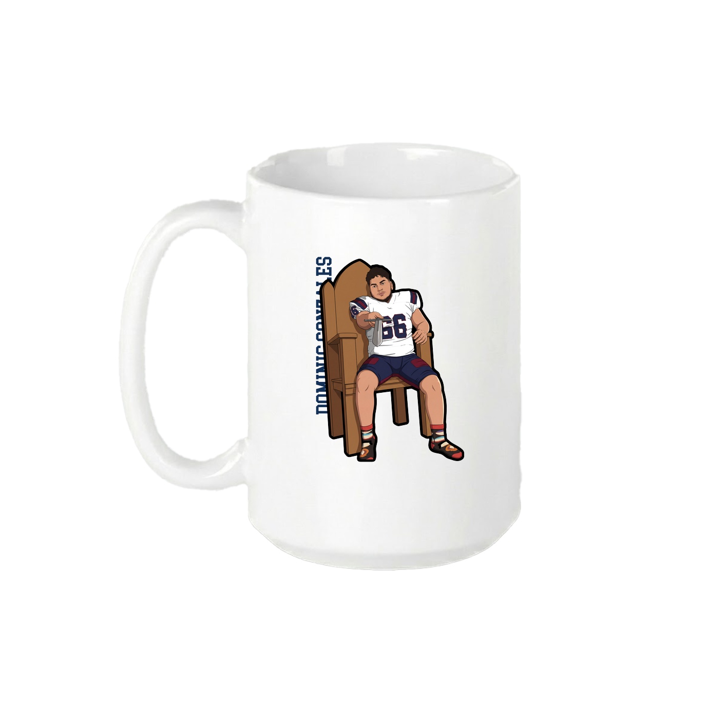 15oz Coffee Mug — Name Vertical in White