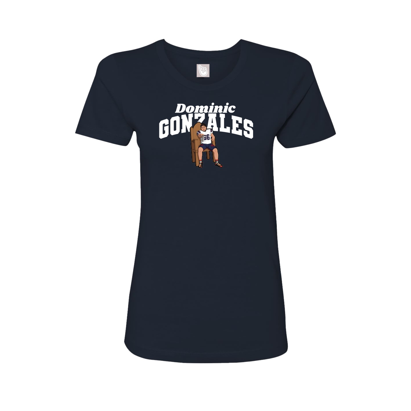 Fitted Women's Tee — Signature Arch in Navy