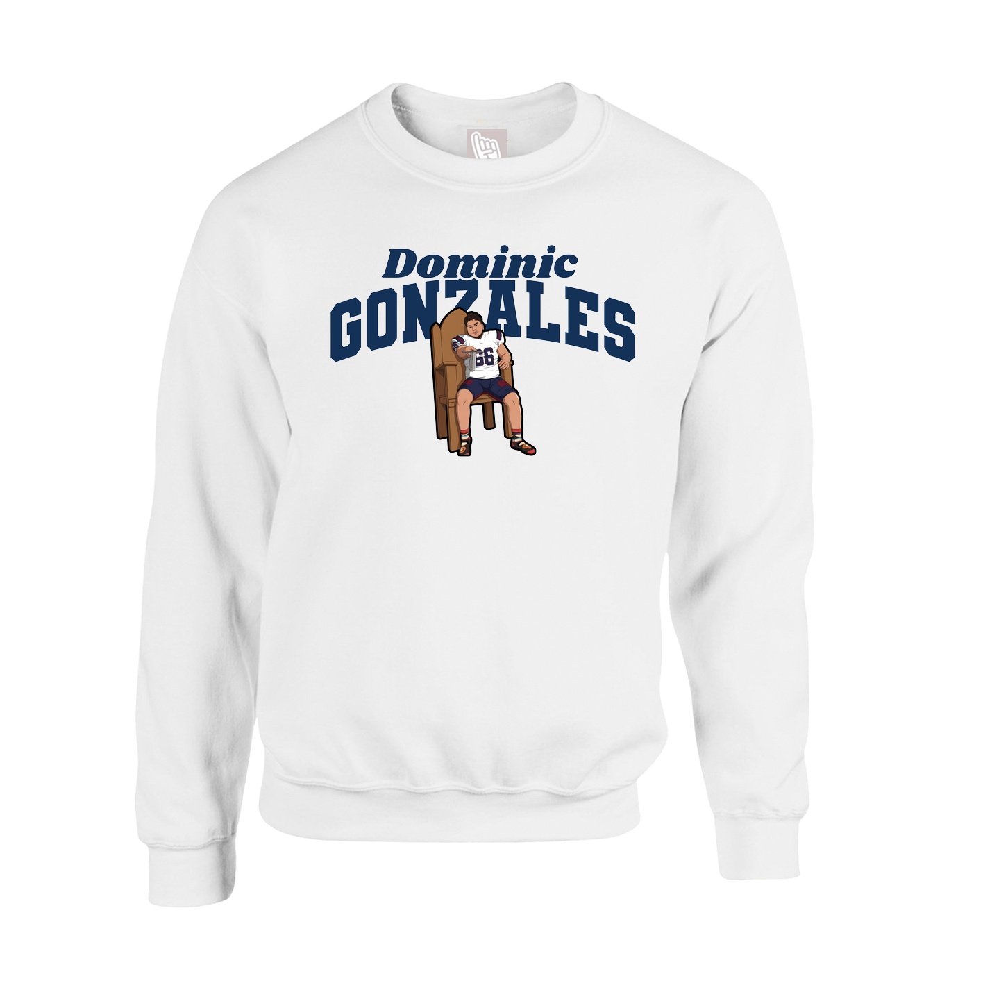 Fleece Crew — Signature Arch in White
