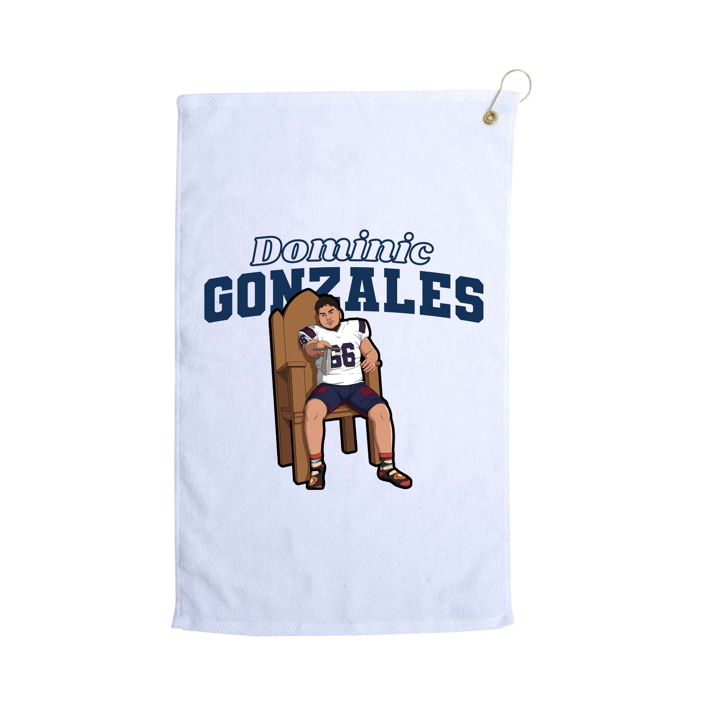 Golf Towel — Name Arch in White