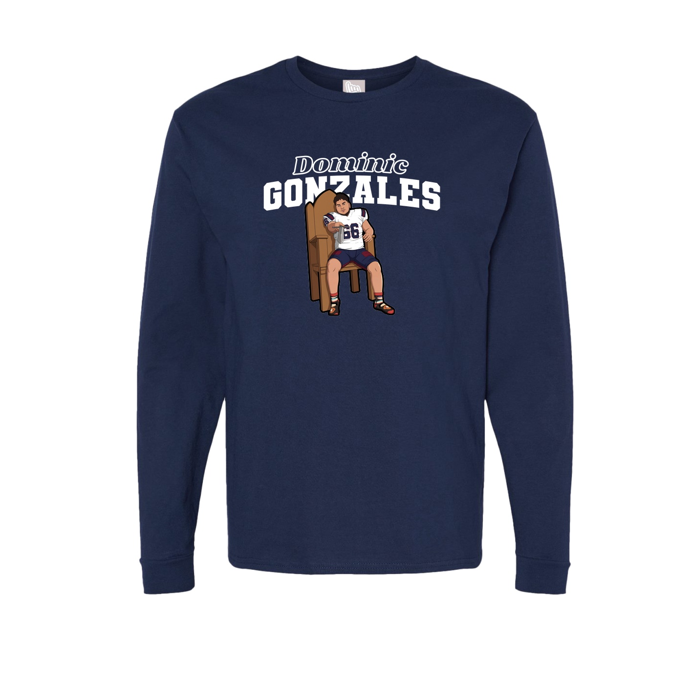Long Sleeve Tee — Name Arch in Navy
