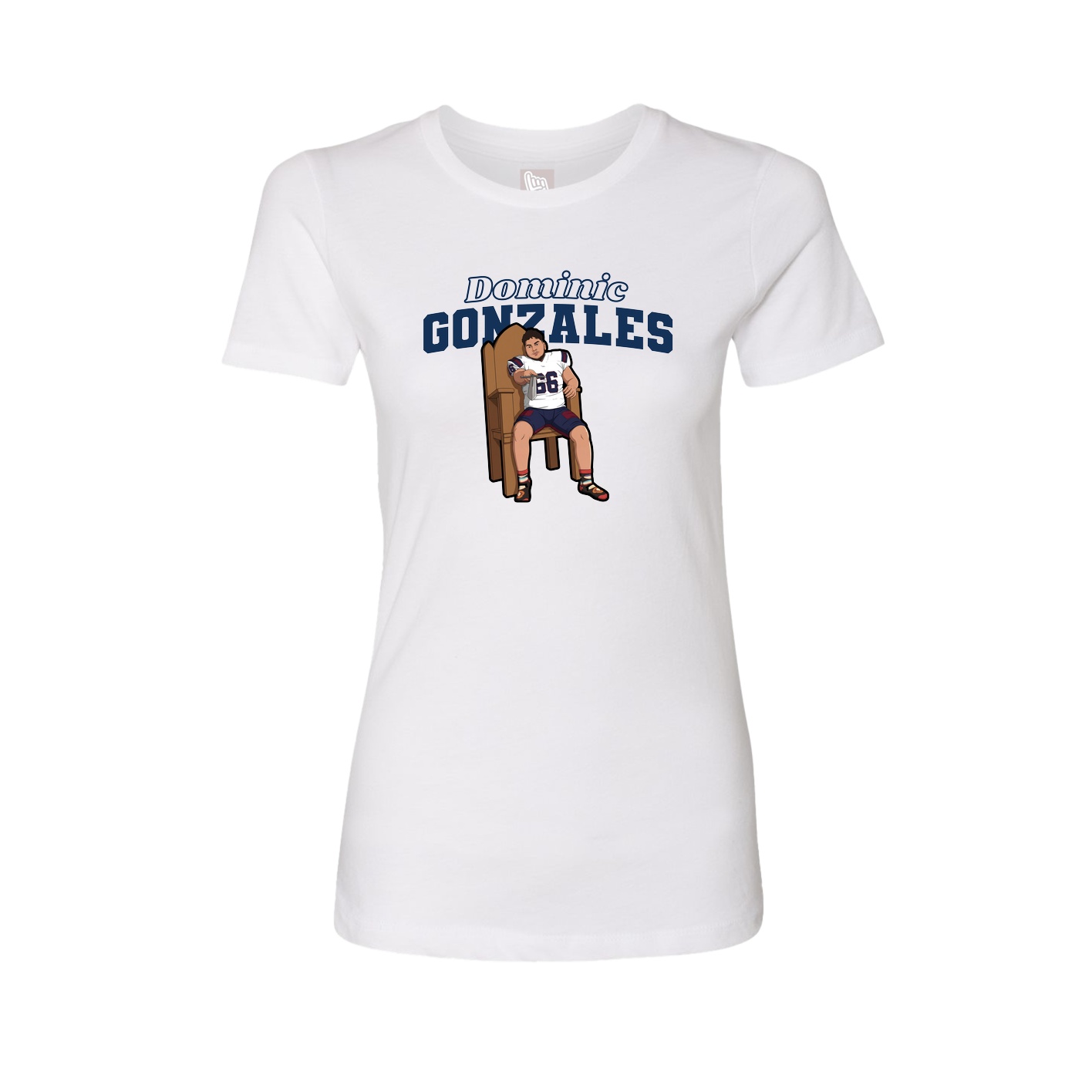 Fitted Women's Tee — Name Arch in White