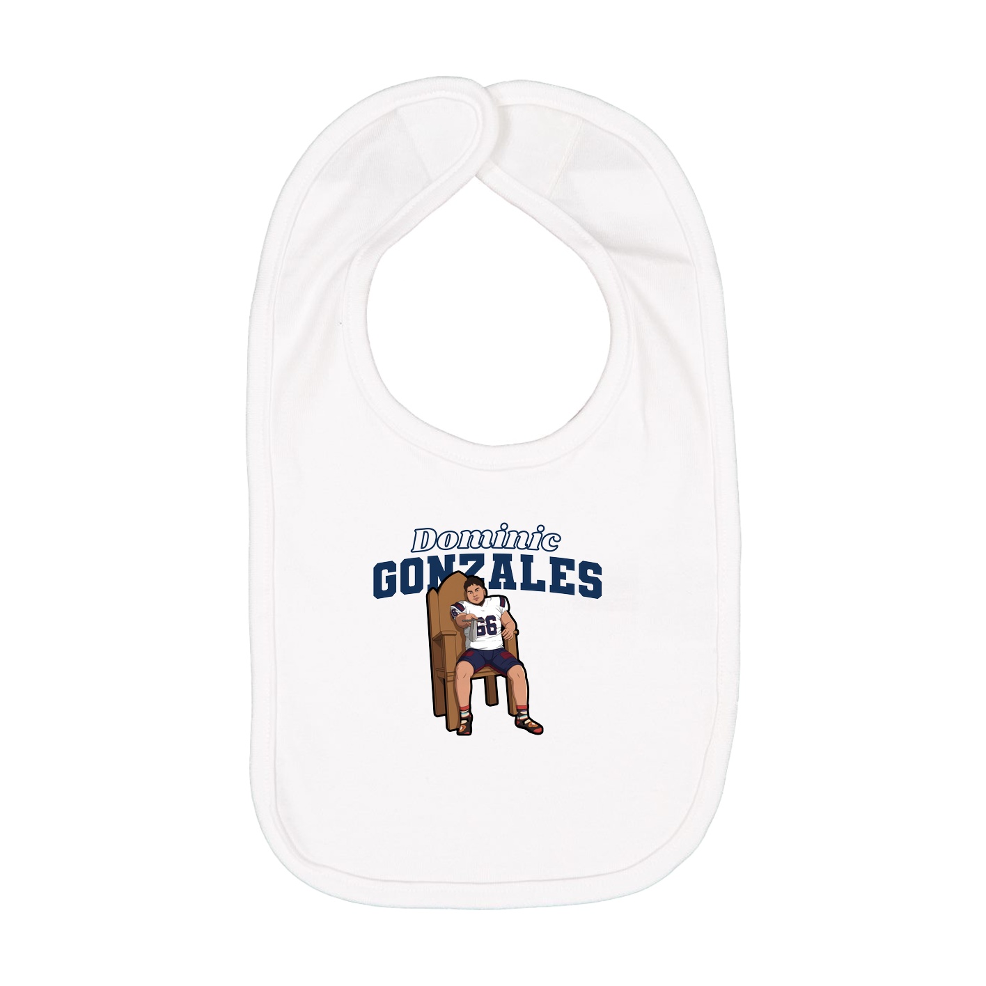 Infant Bib — Name Arch in White