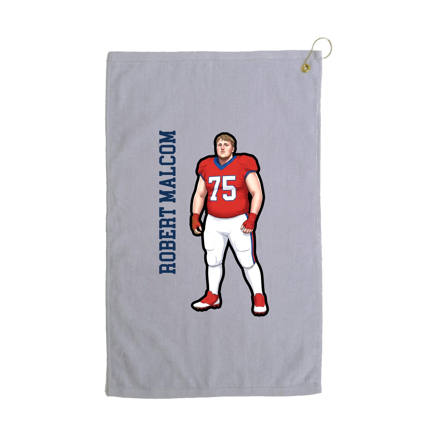 Golf Towel — Name Vertical in Grey