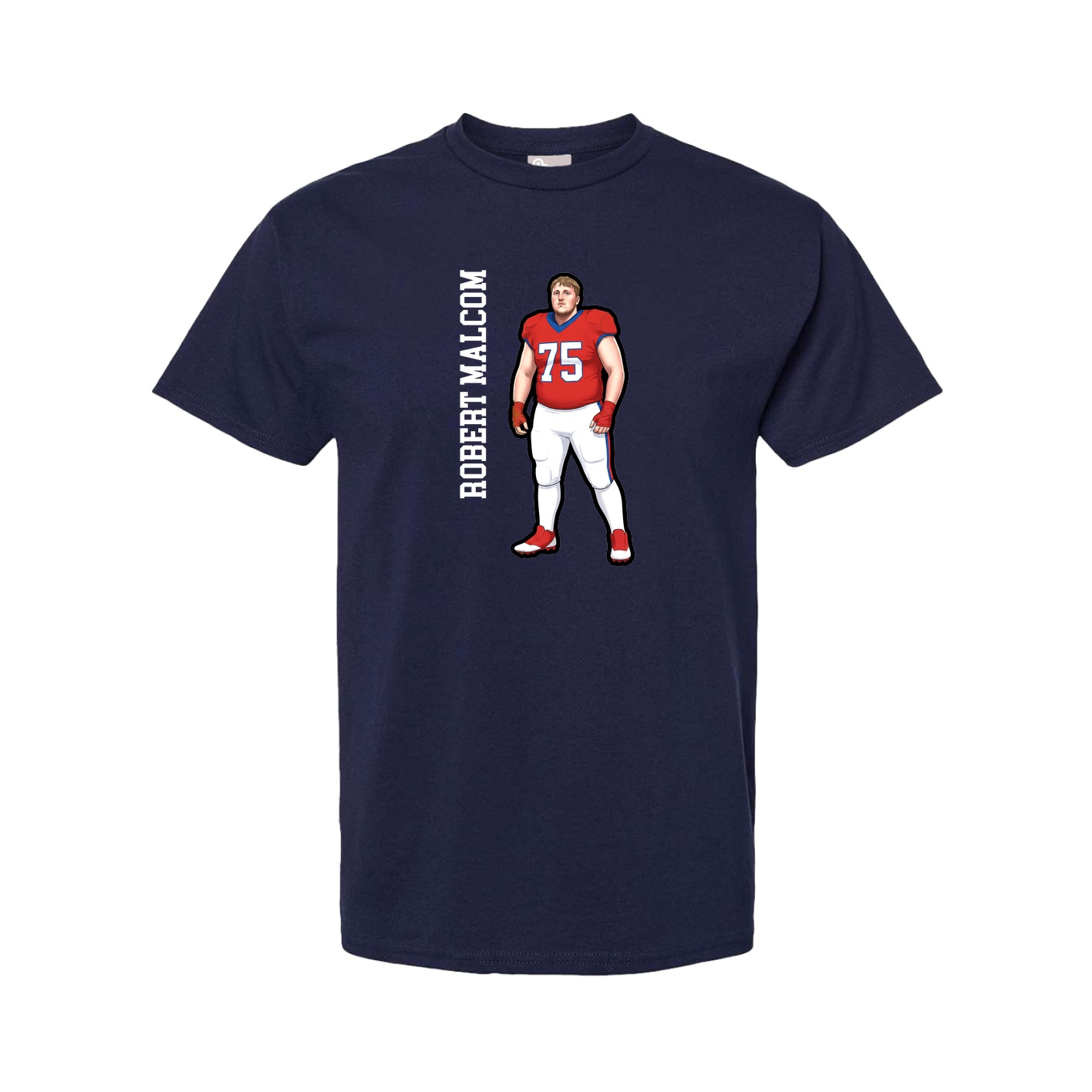 Tee — Name Vertical in Navy