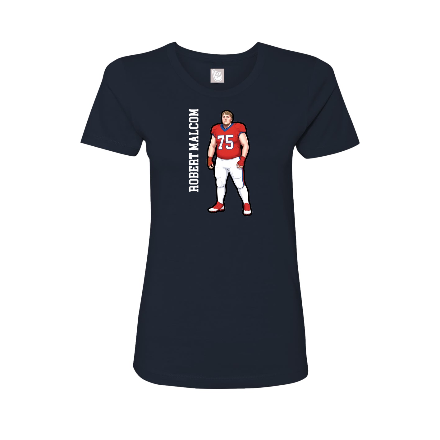 Fitted Women's Tee — Name Vertical in Navy