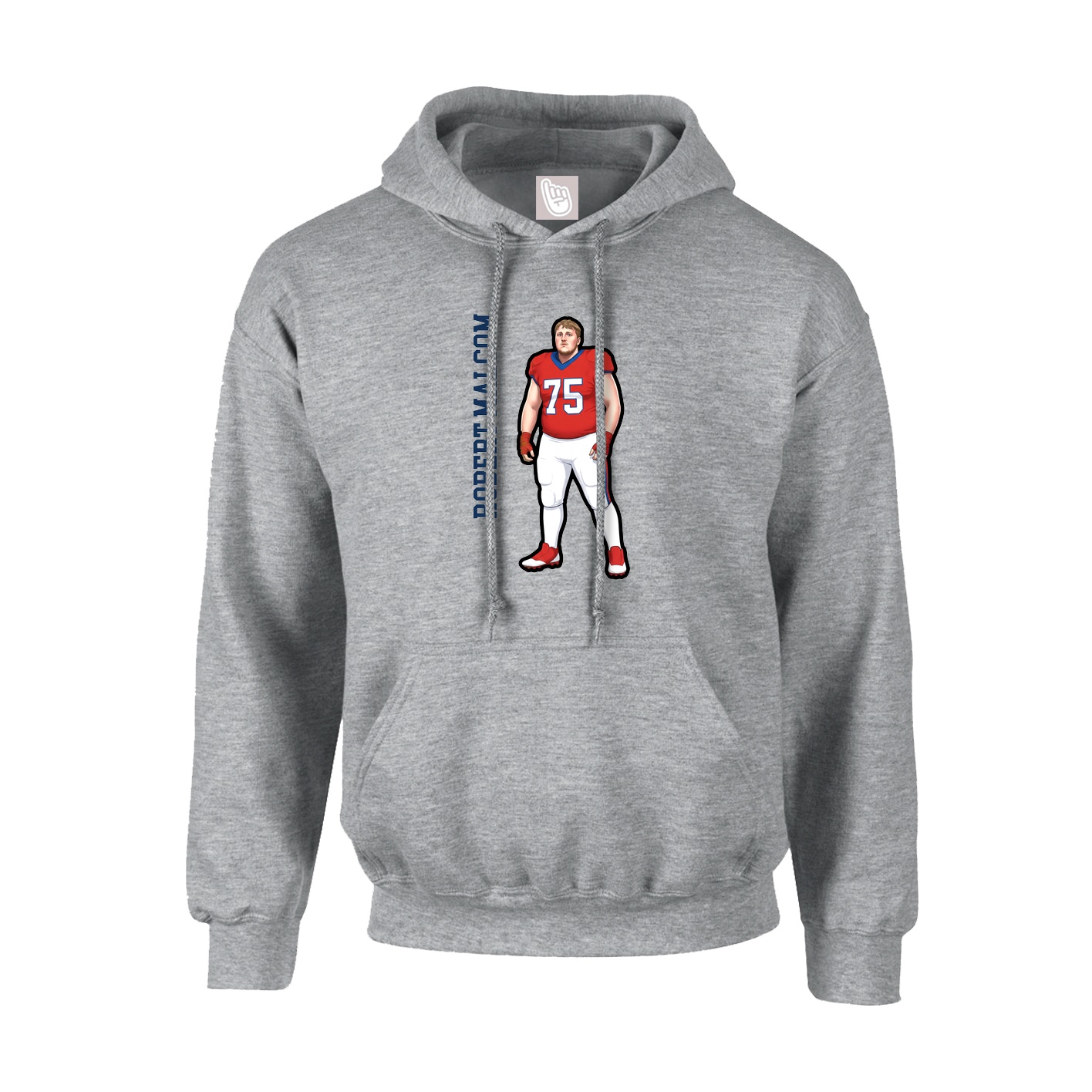 Youth Hoodie — Name Vertical in Grey