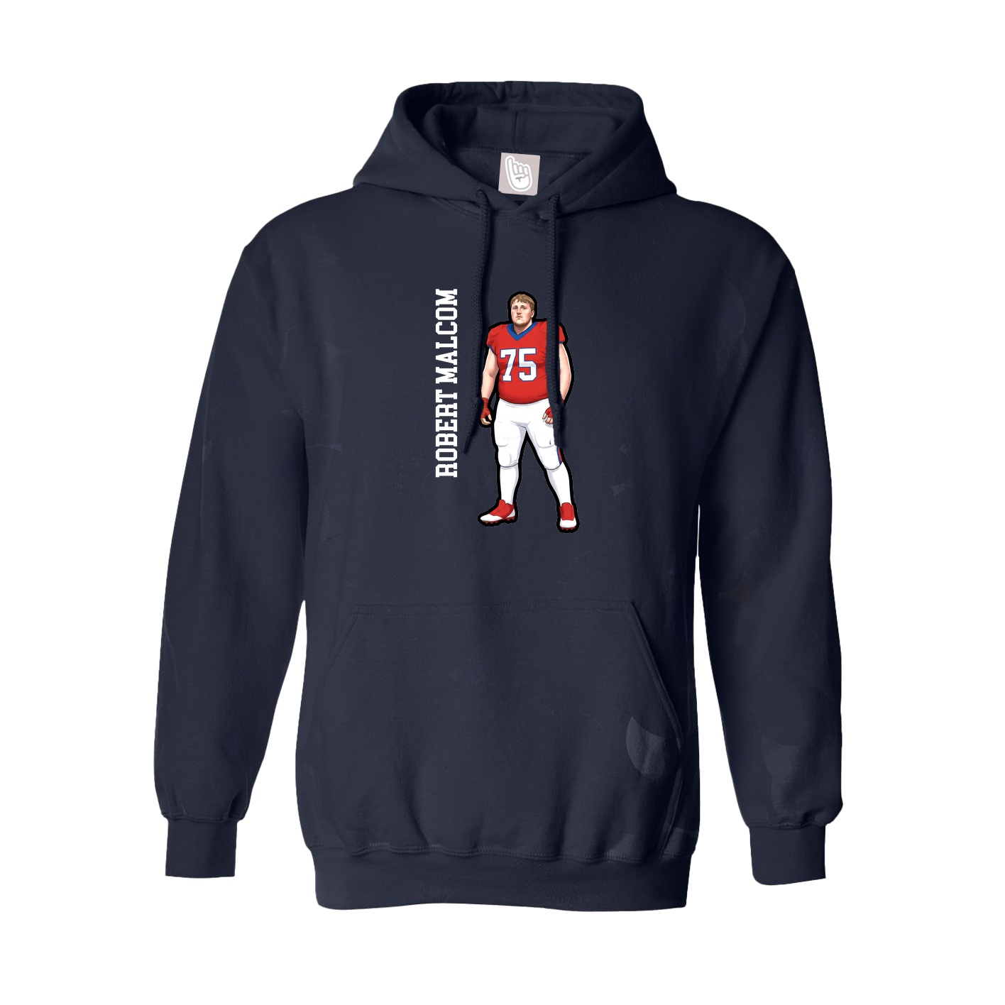 Youth Hoodie — Name Vertical in Navy