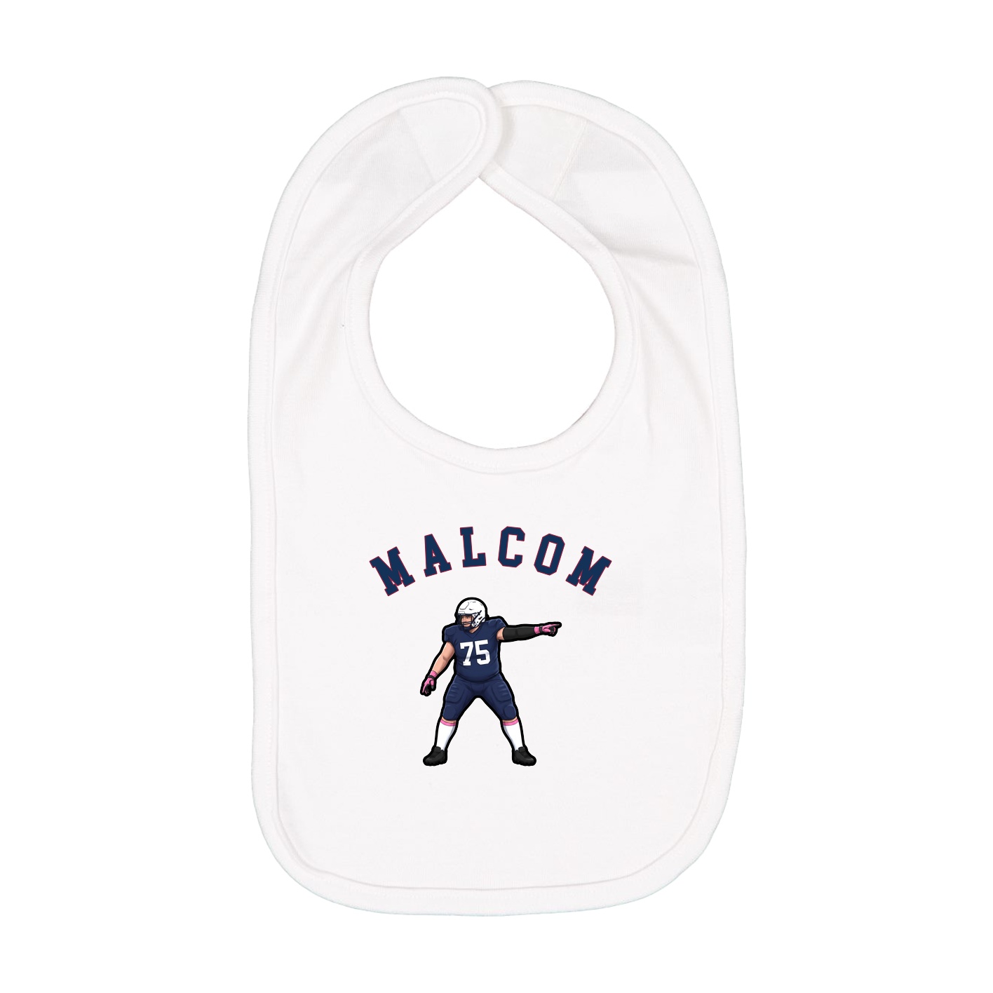 Infant Bib — Shirsey Arch in White