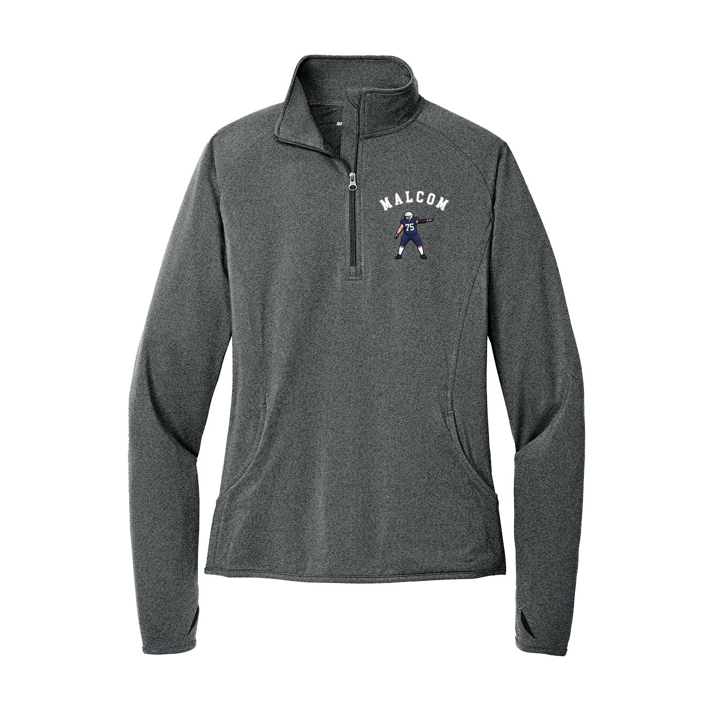 Women's Q-Zip Pullover — Shirsey Arch in Grey