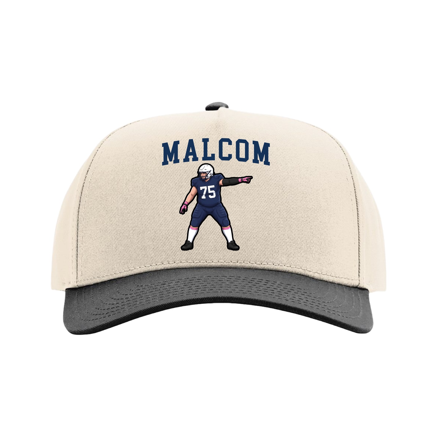 Full Fabric Five-Panel Champ Cap — Shirsey in Cream/Black