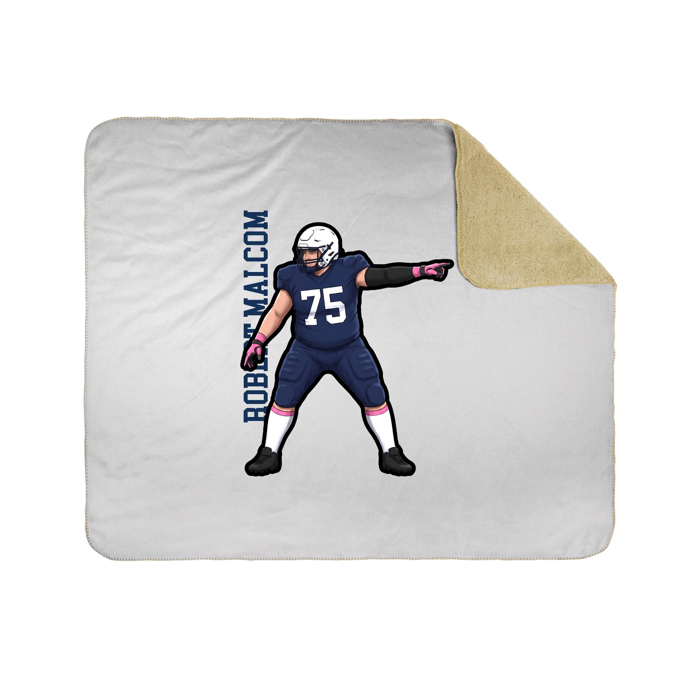 Throw Blanket — Name Vertical in White