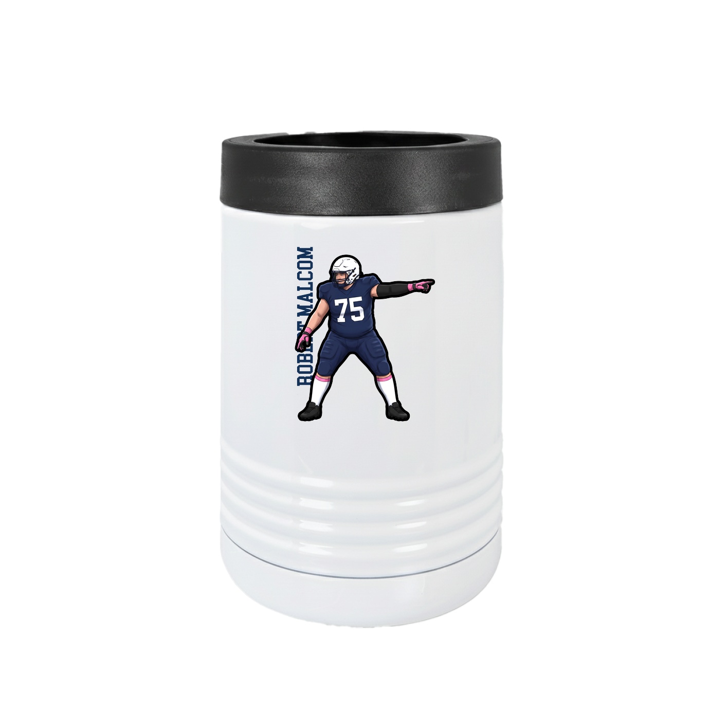 Beverage Holder — Name Vertical in White