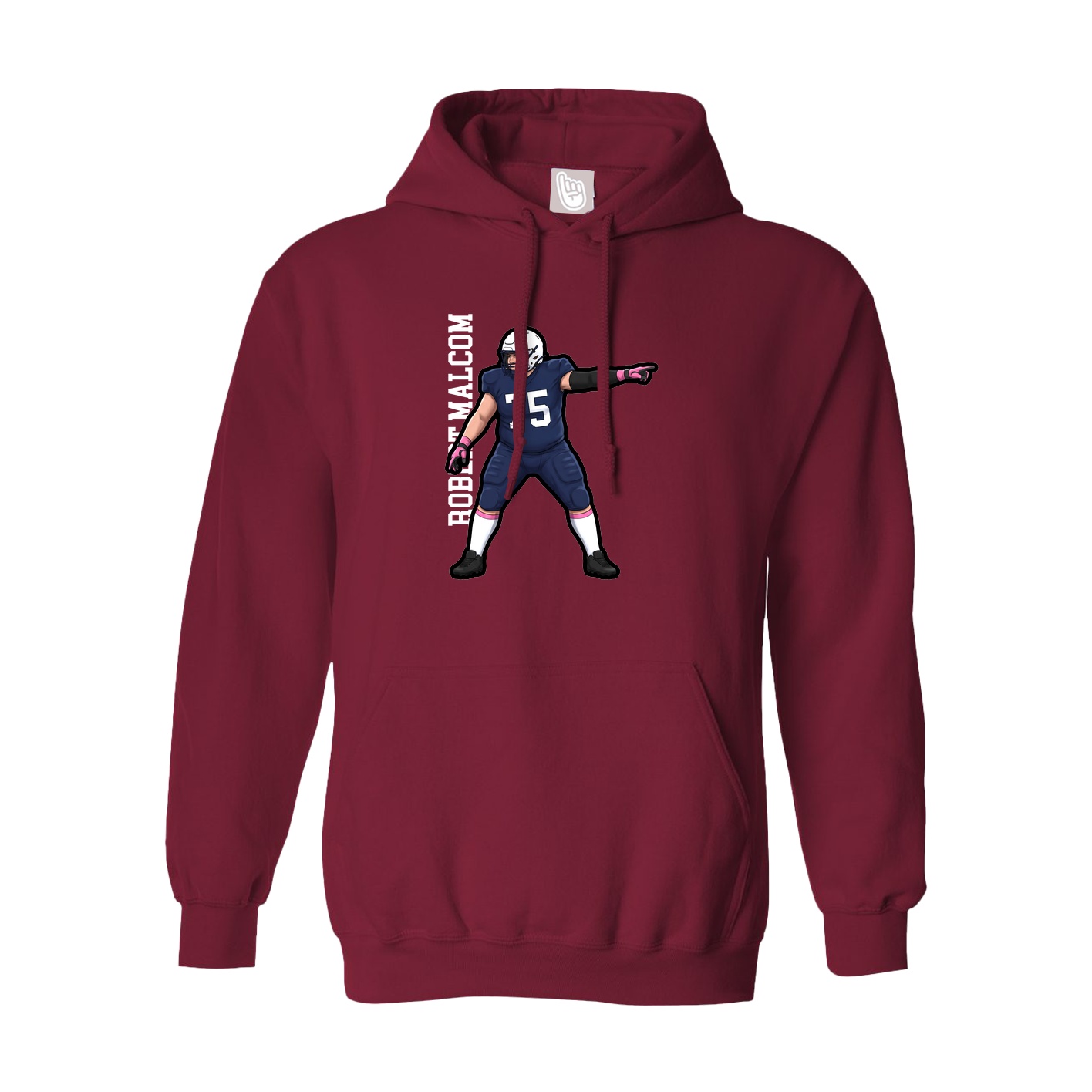 Hoodie — Name Vertical in Cardinal