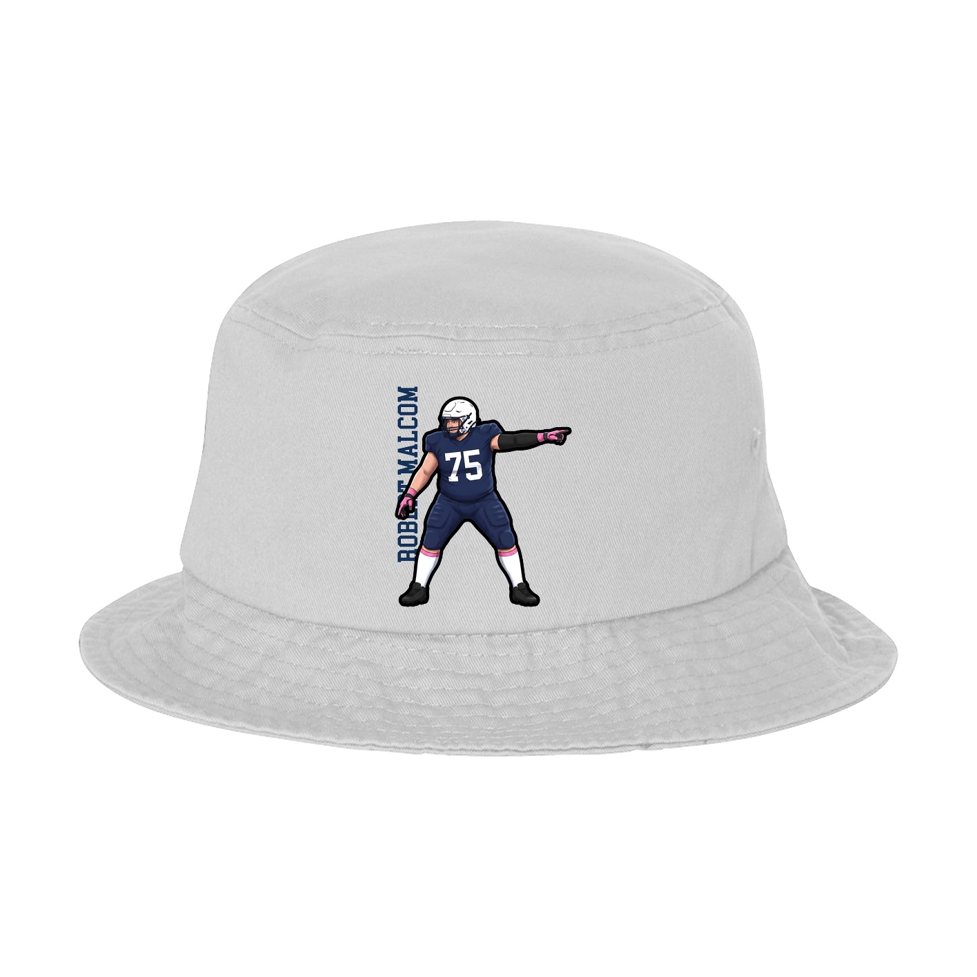 Bucket Cap — Name Vertical in White