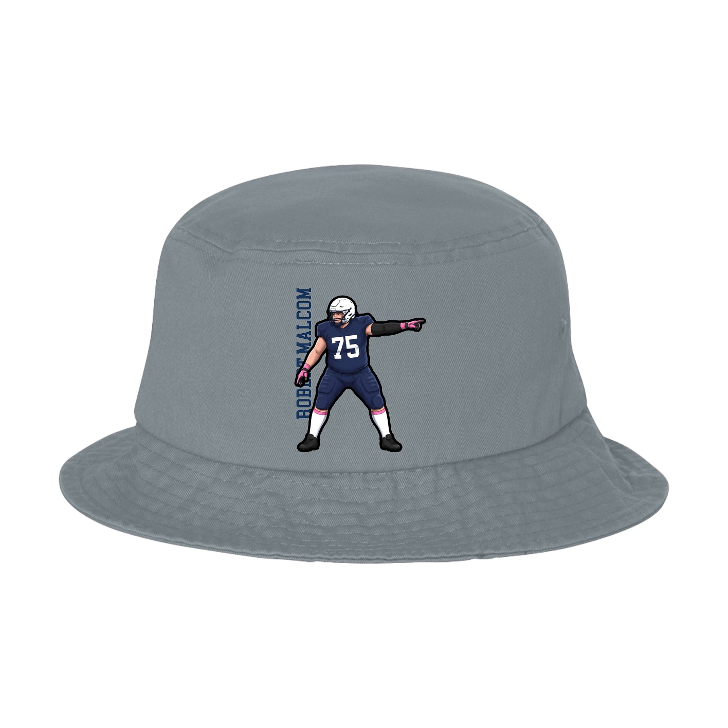 Bucket Cap — Name Vertical in Grey