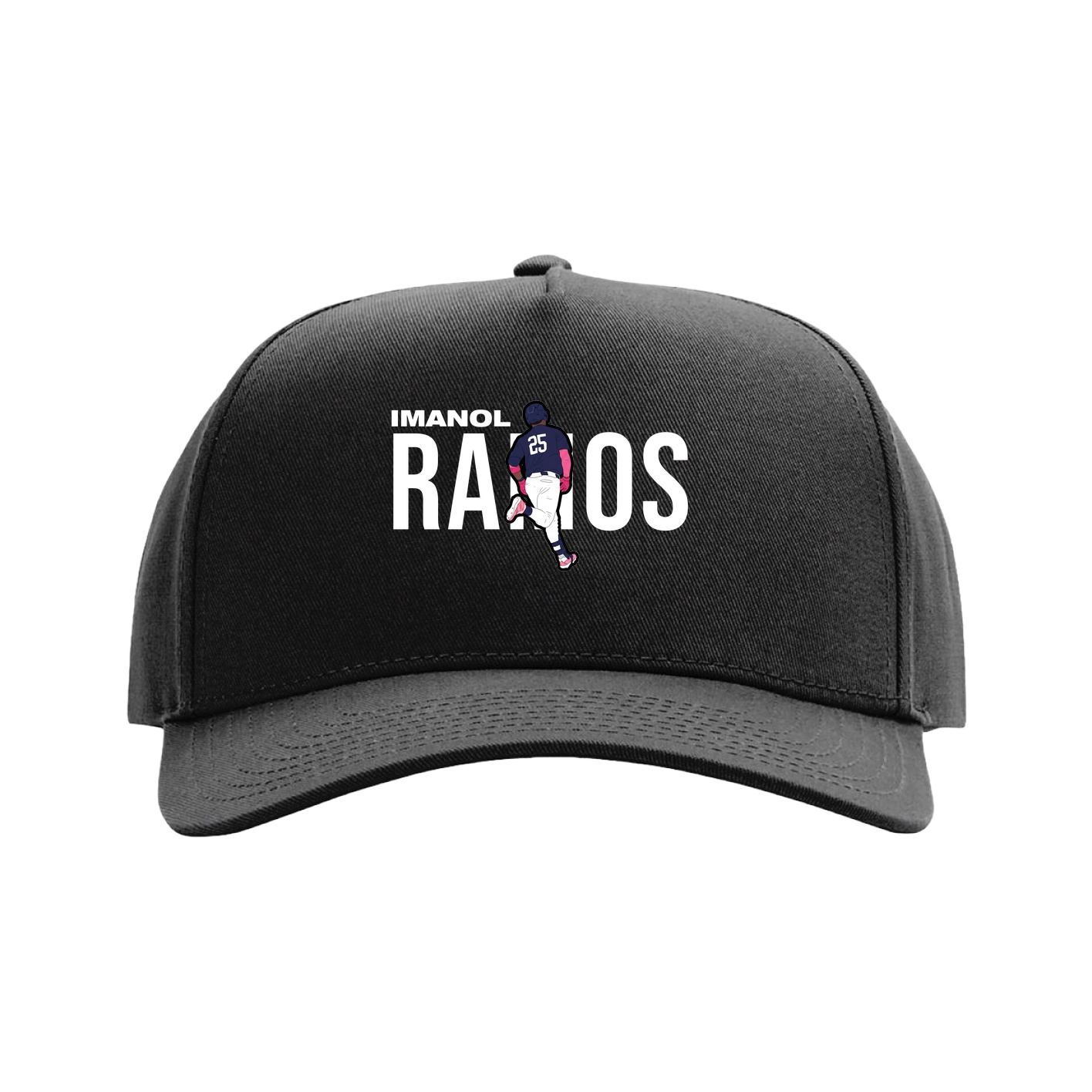 Full Fabric Five-Panel Champ Cap — Player Name in Black