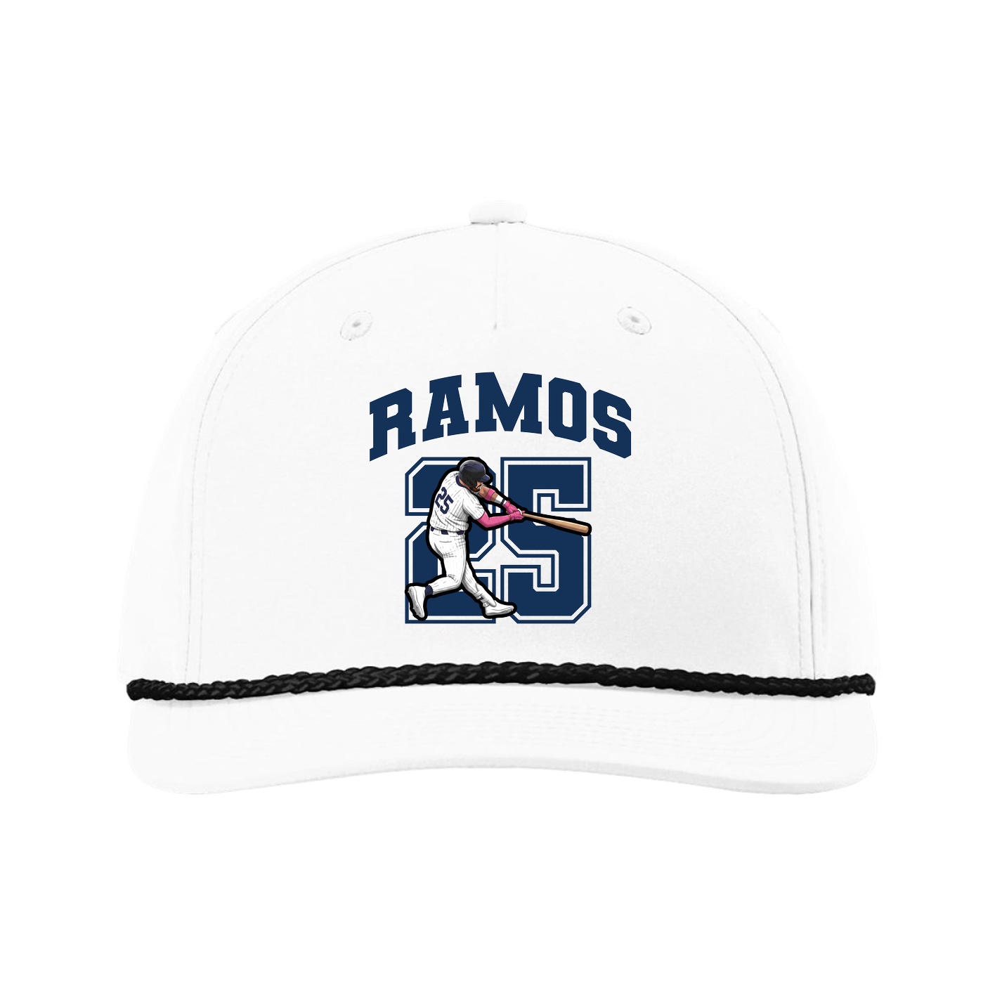 Five-Panel Classic Rope Cap — Number in White