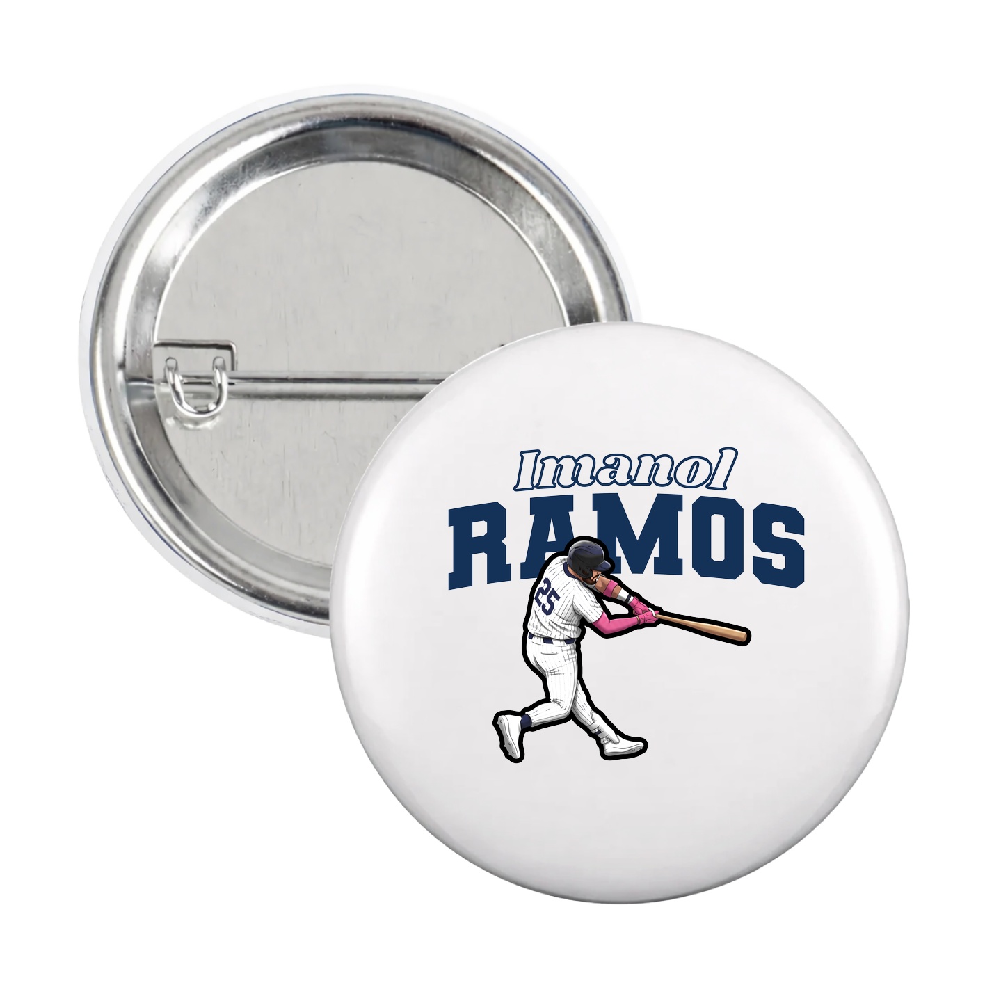 Game Day Button — Name Arch in White