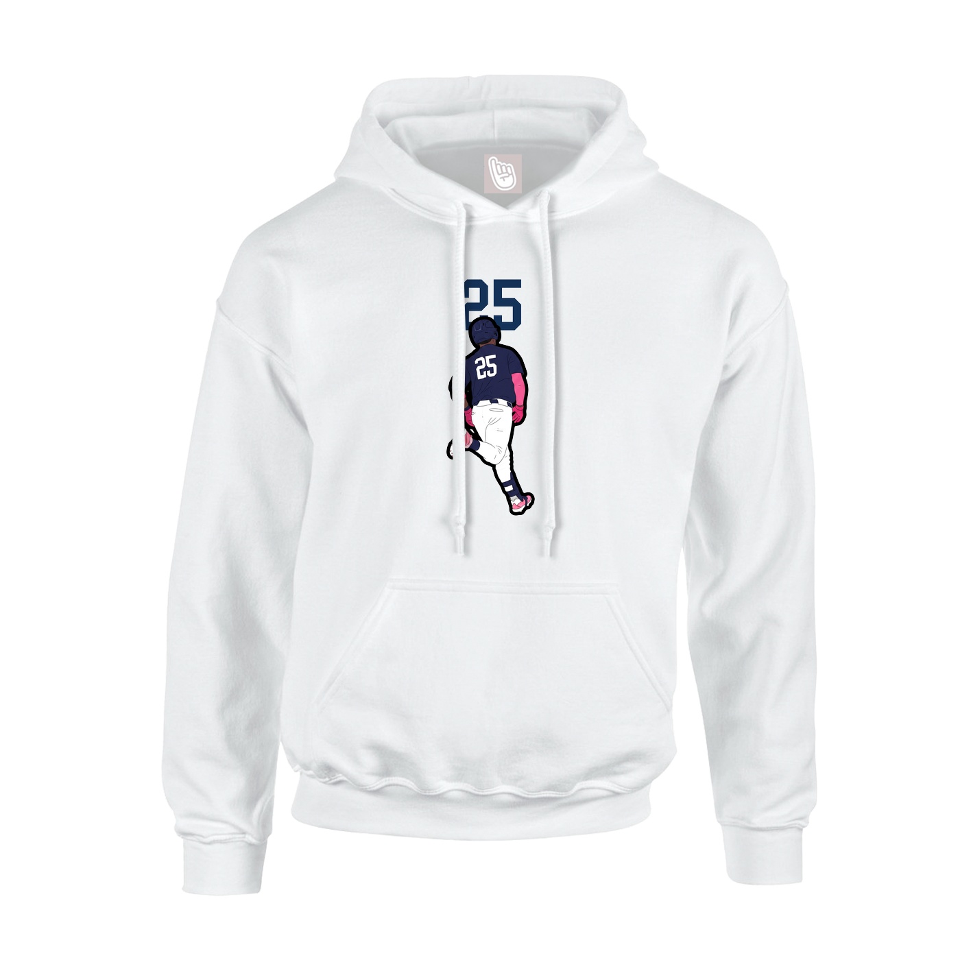 Youth Hoodie — Number Top in White