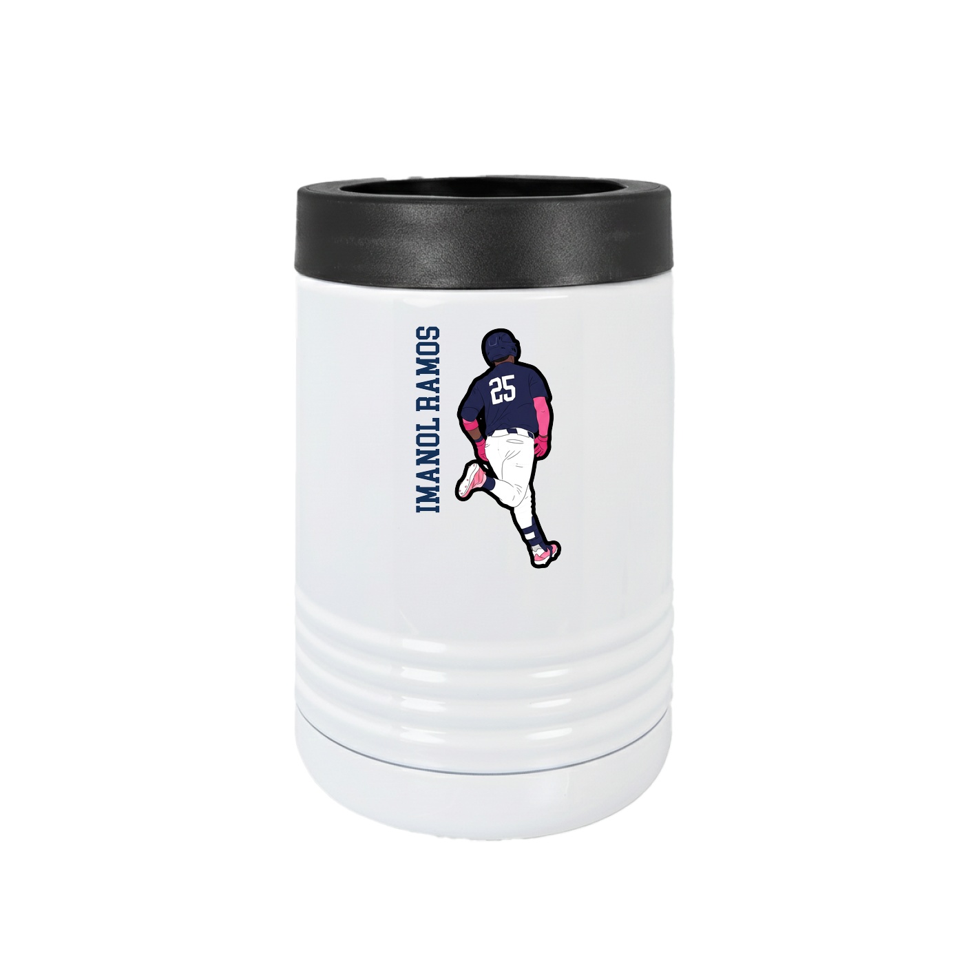 Beverage Holder — Name Vertical in White