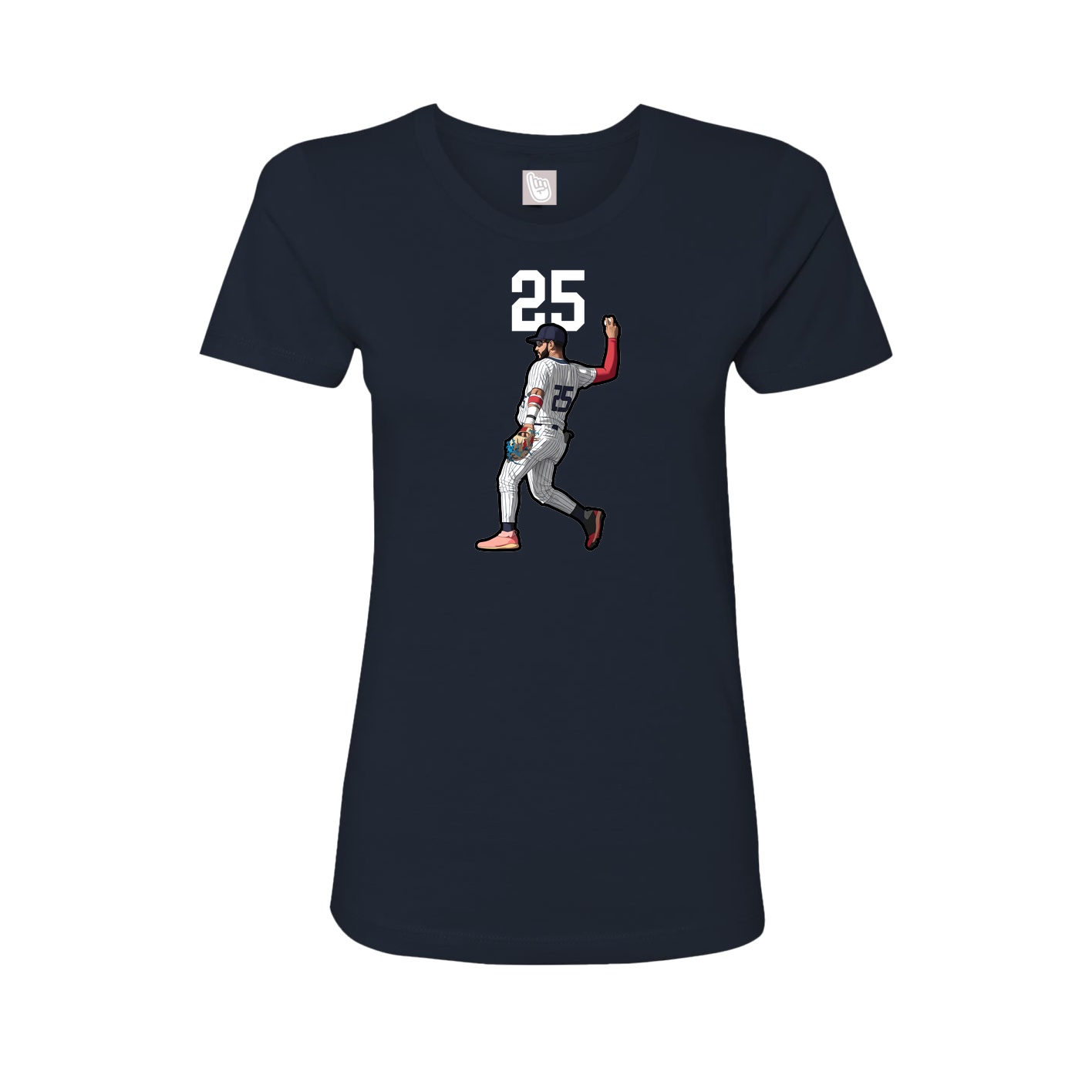 Fitted Women's Tee — Number Top in Navy