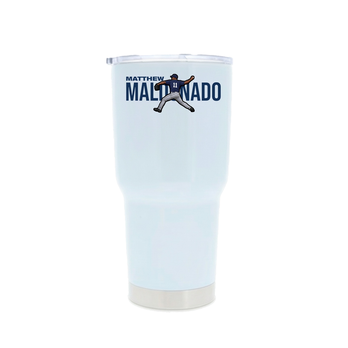 30oz Stainless Steel Tumbler — Player Name in White